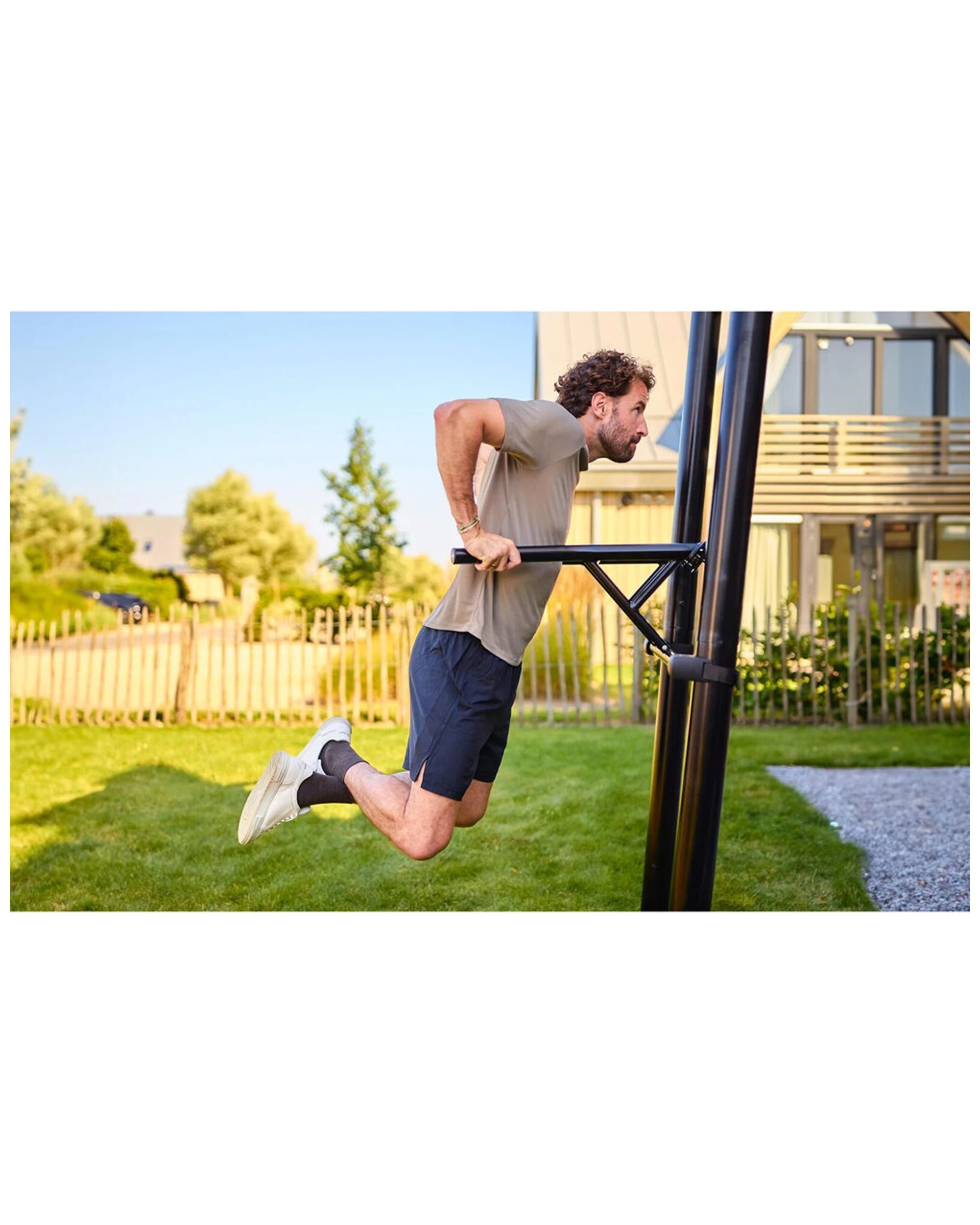 4 Berg Playbase Steel Outdoor Dip Bar 101x64cm Upper Body Workout Home Gym - Black, 4 of 4