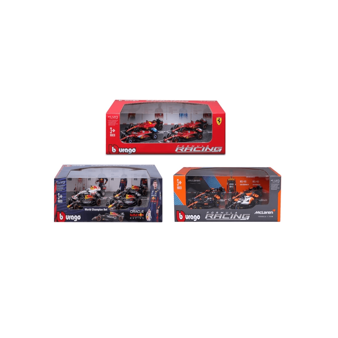 1 4 Piece Bburago 1:43 Formula Racing Car Gift Pack - Assorted, 1 of 4