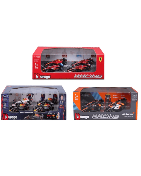 4 Piece Bburago 1:43 Formula Racing Car Gift Pack - Assorted