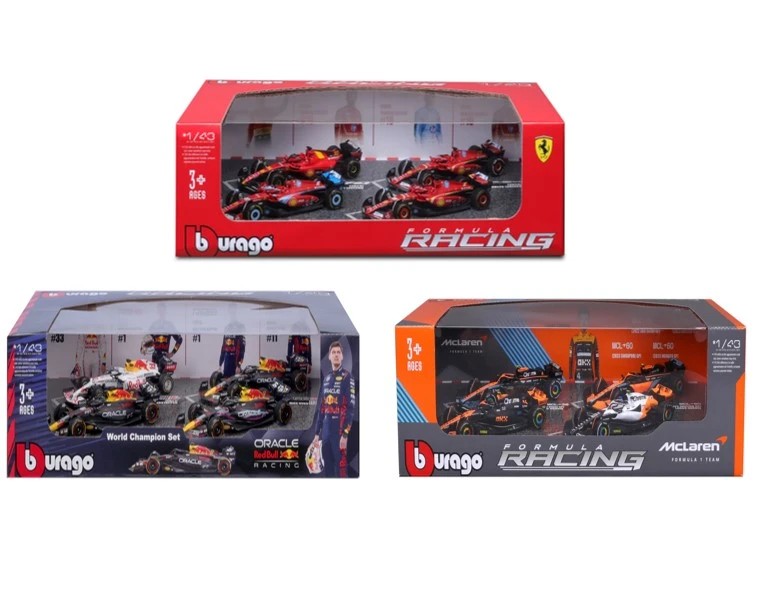 1 4 Piece Bburago 1:43 Formula Racing Car Gift Pack - Assorted, 1 of 4
