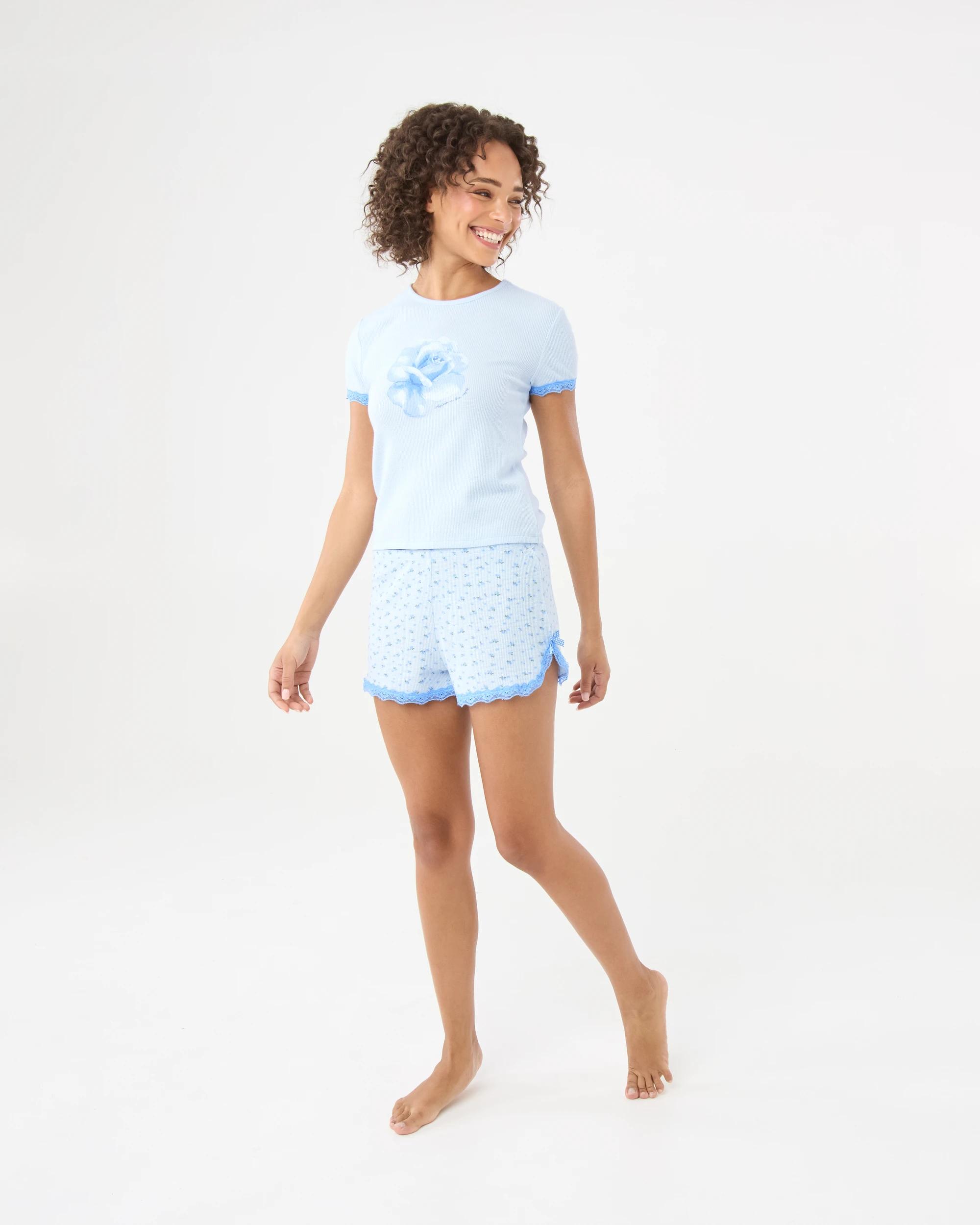 5 Waffle Lace Trim T-shirt Rose, 5 of 10