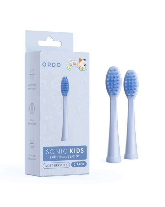Original Squishmallows 2 Pack Ordo Sonic Kids Battery Brush Heads - Samir