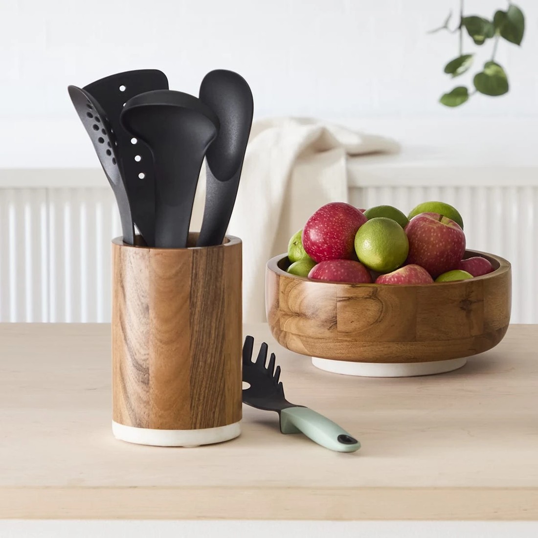 6 Acacia/Marble Utensil Holder, 6 of 6