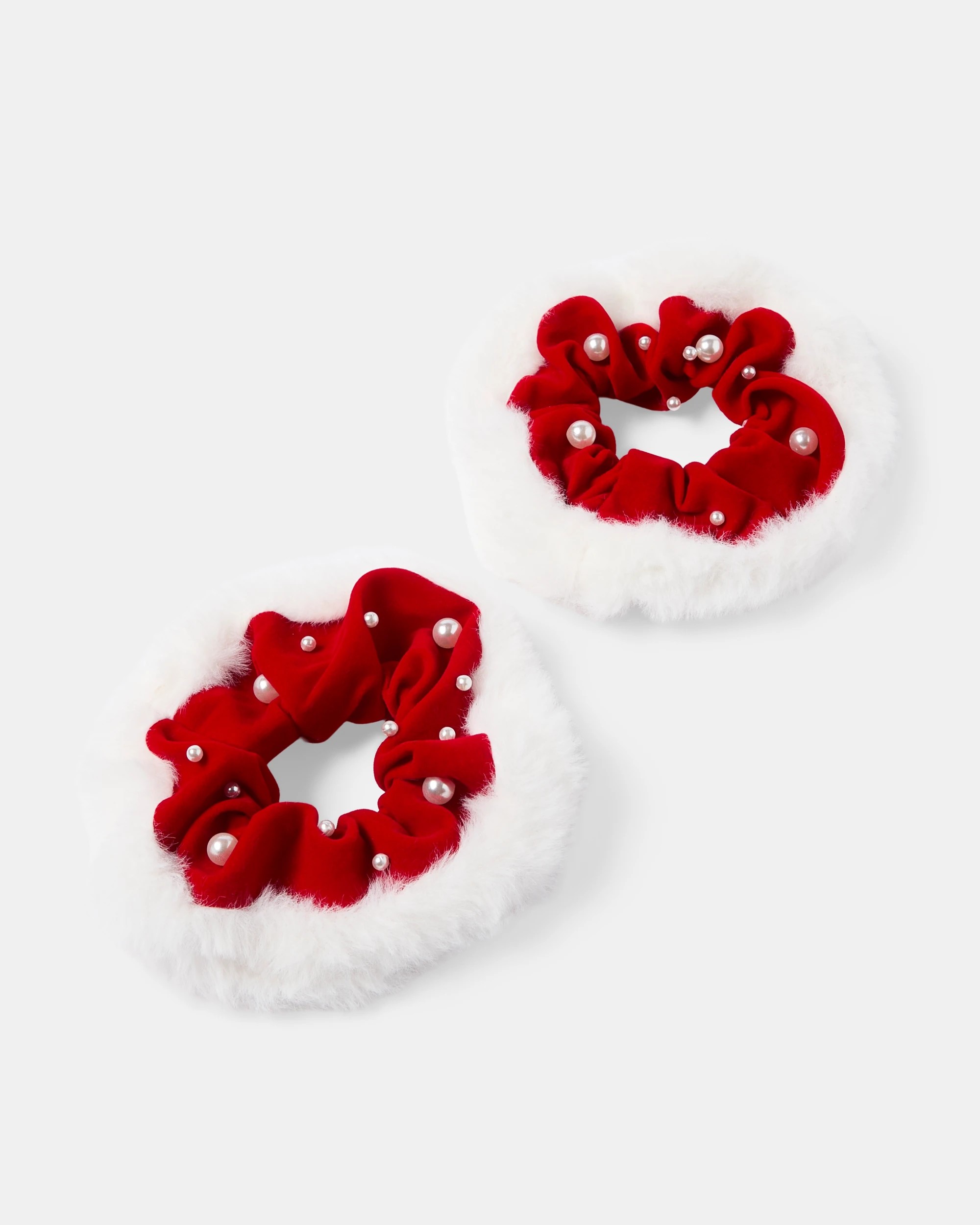 3 2 Pack Christmas Pearl Hair Scrunchies, 3 of 4