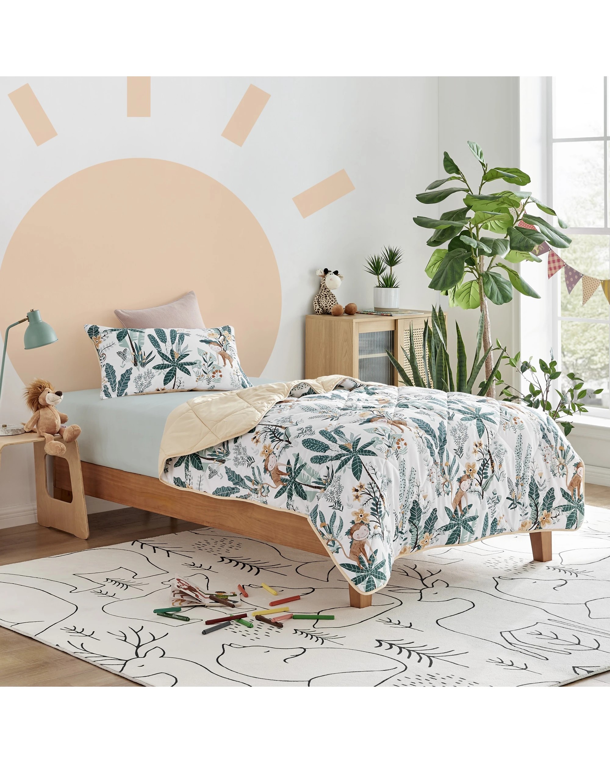 2 Jack & Ava Comforter Set Cheeky Monkey - Double Bed - Animal Print, 2 of 7