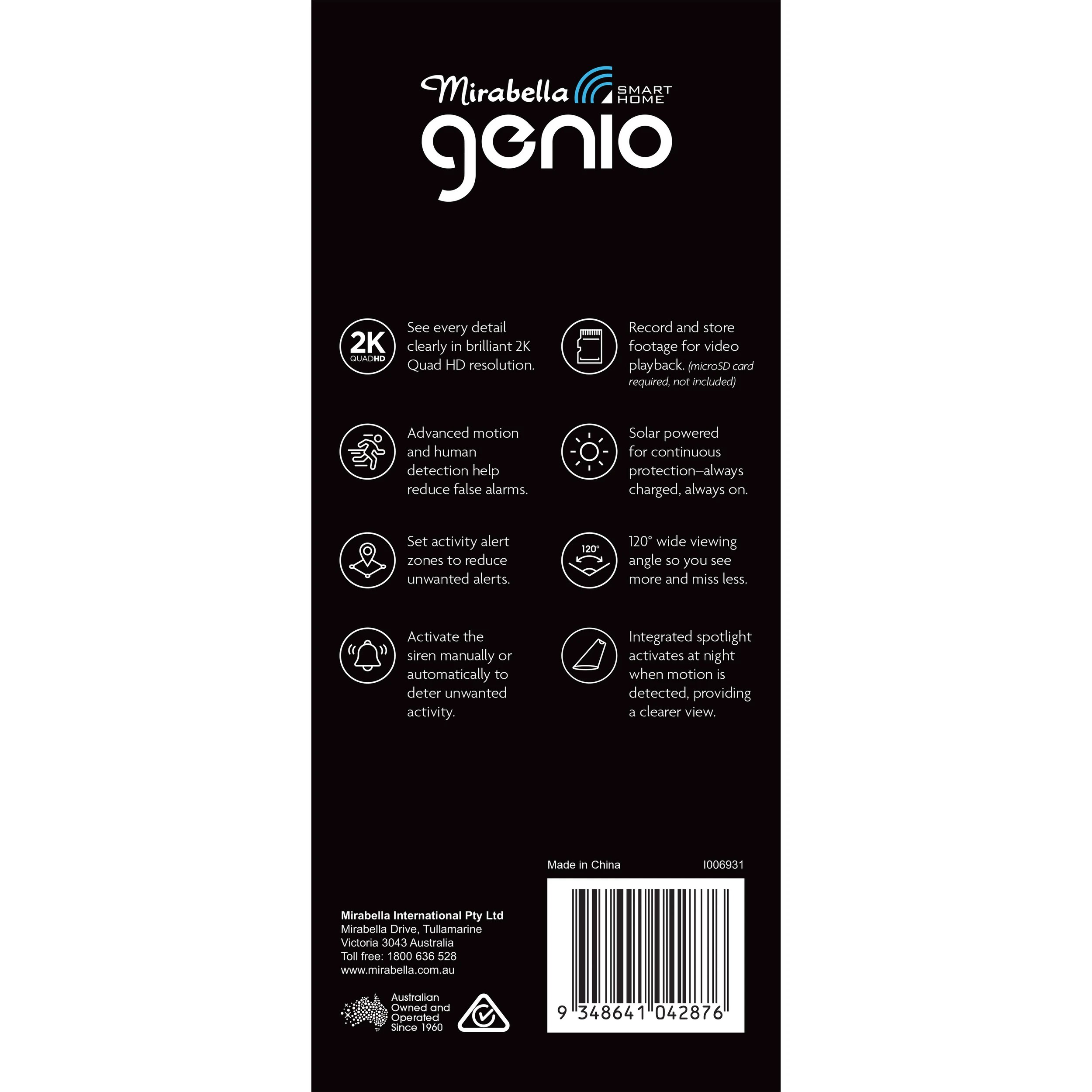 10 Mirabella Genio Smart Outdoor Solar Security Camera, 10 of 10