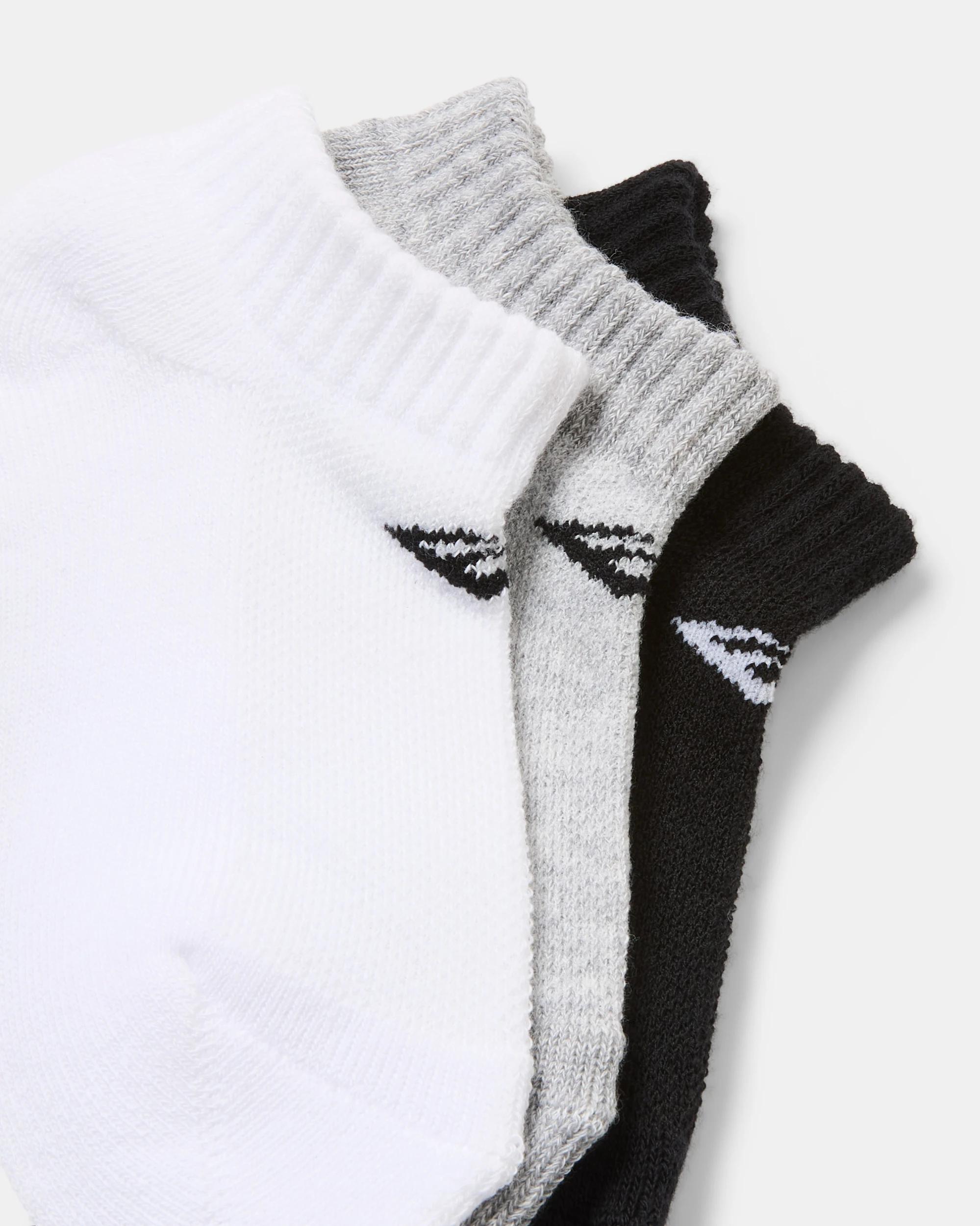 2 3 Pack Everlast Kids Low Cut Socks Blk Wh Gry, 2 of 3