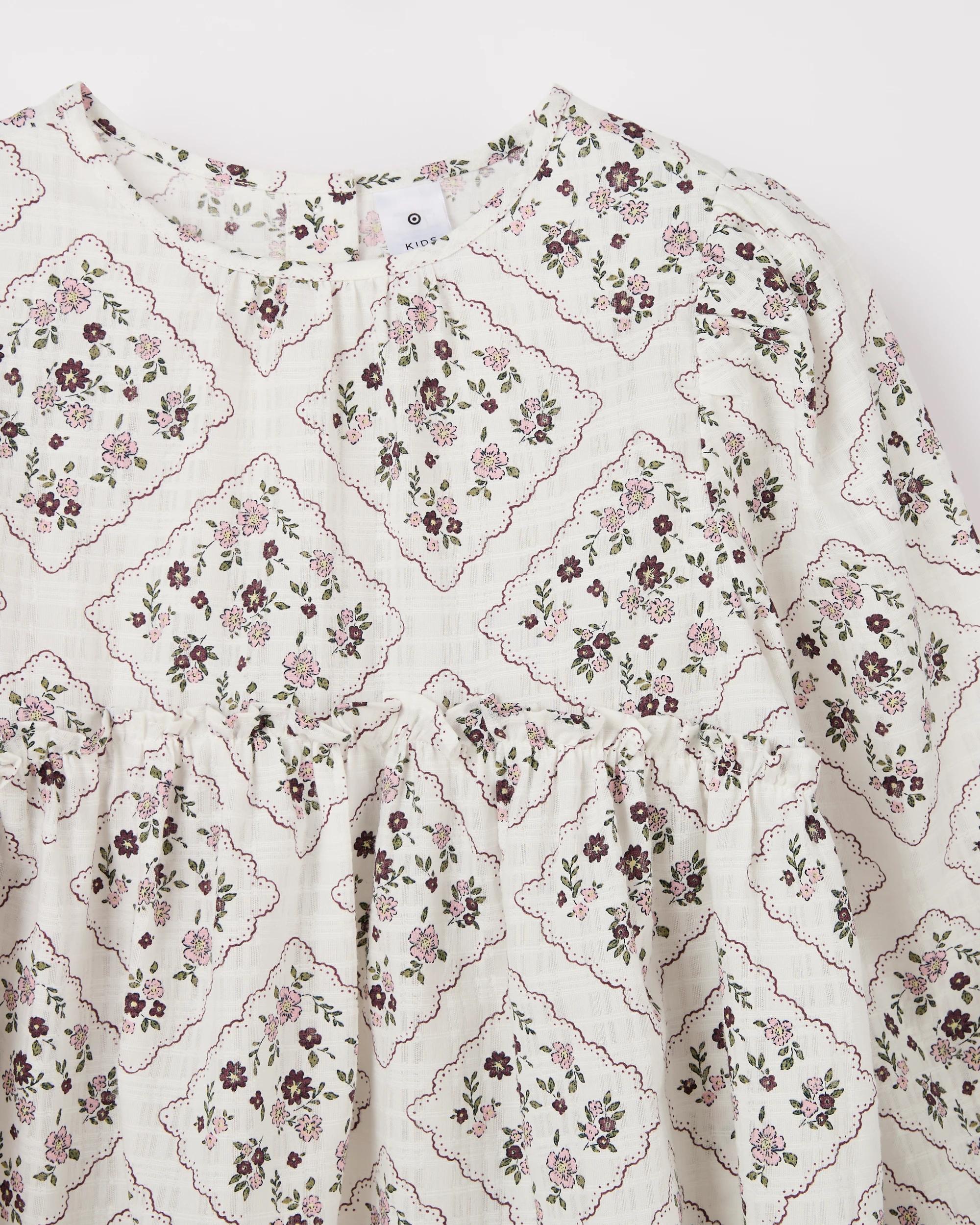 3 Target Kids Long Balloon Sleeve Blouse CREAM, 3 of 4
