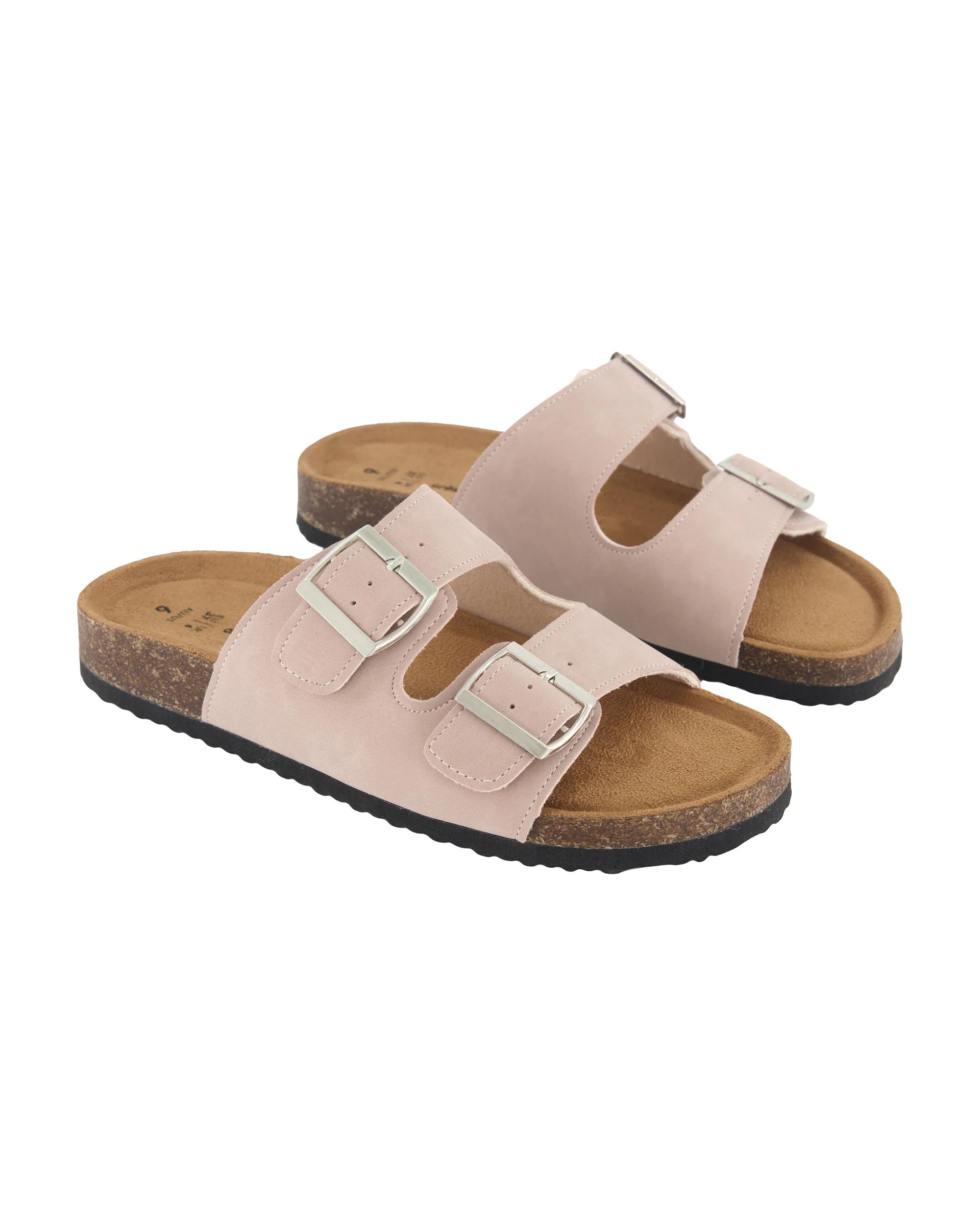2 Two Band Buckle Footbed Slides Mushroom, 2 of 3