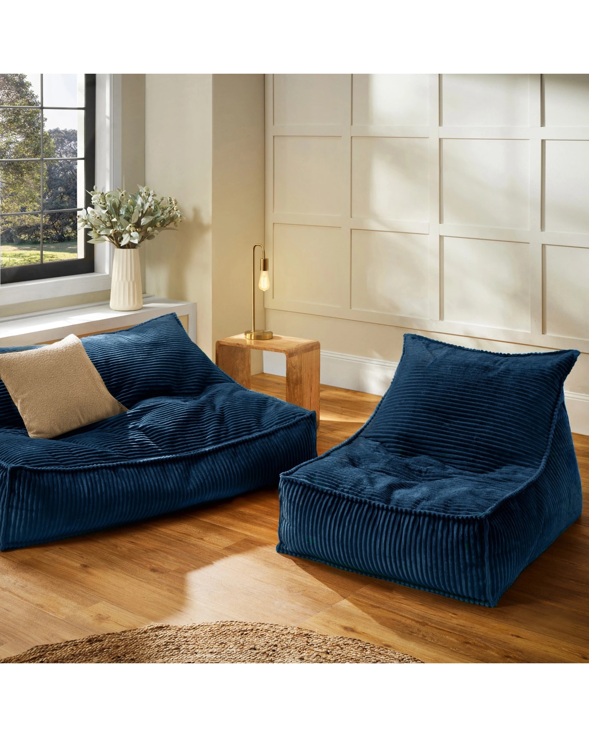7 Cadence & Co. Wilde Ribbed Luxe Fleece Bean Bag Lounge Cover - Teal, 7 of 7