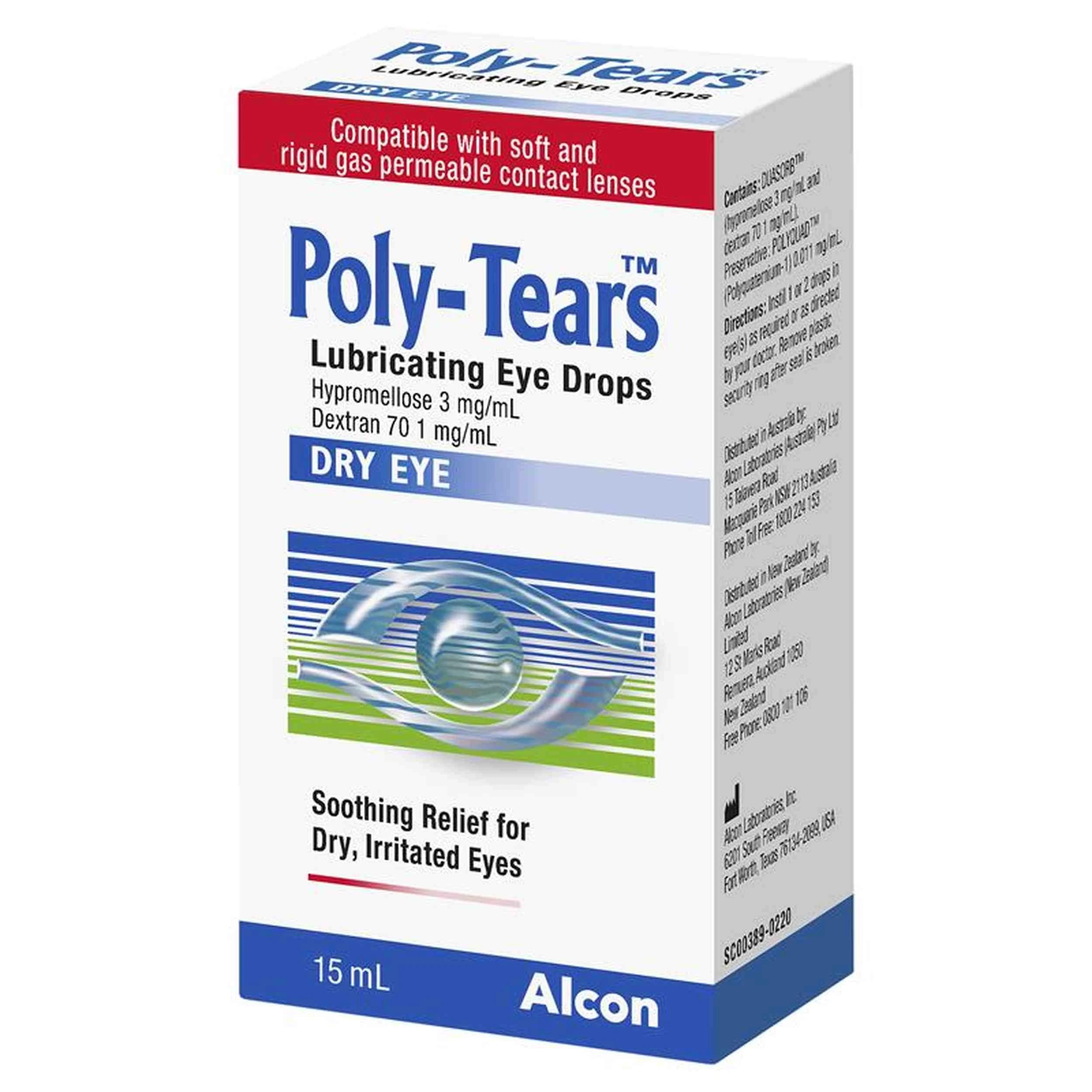 Poly-Tears Lubricating Eye Drops 15ml - Kmart