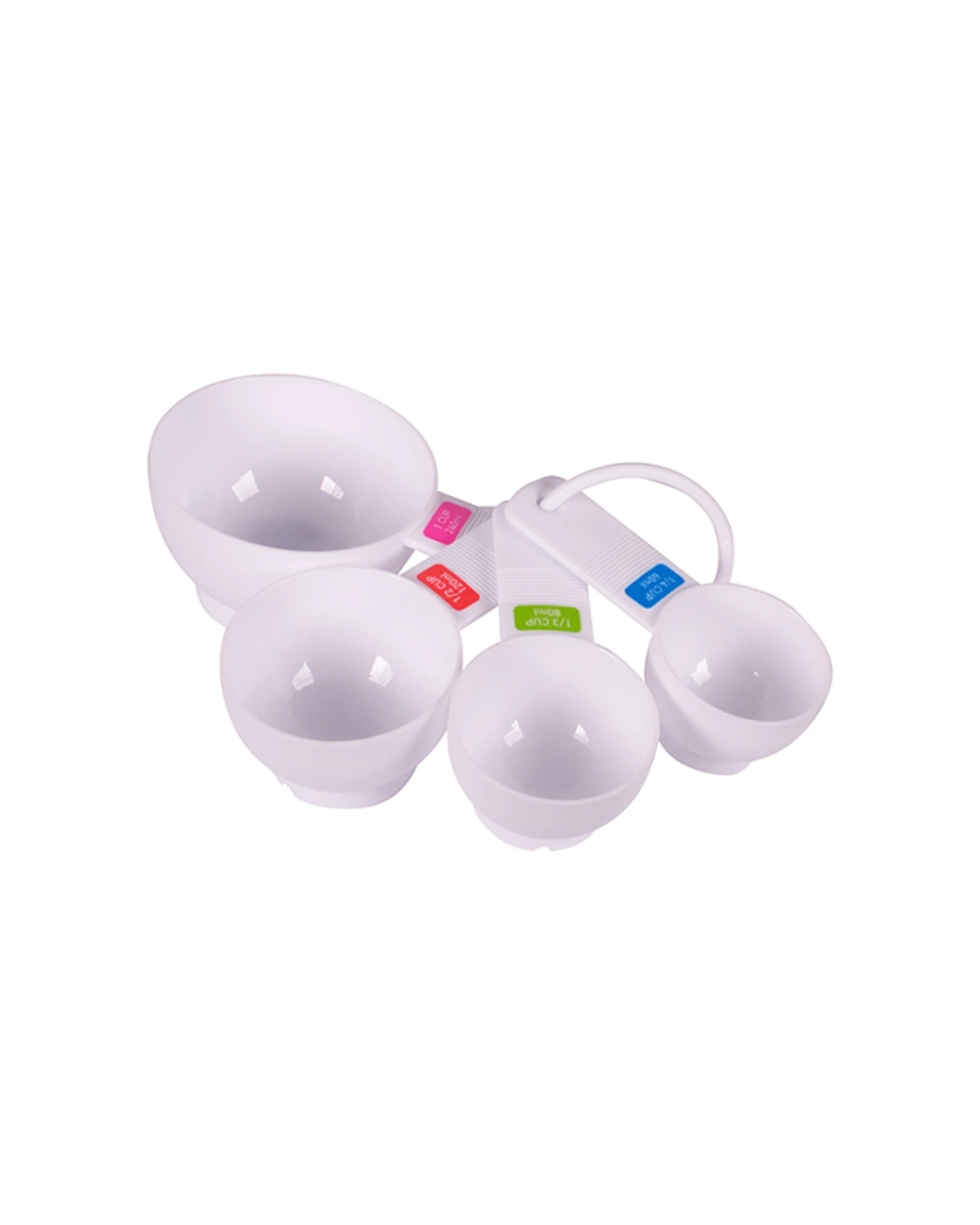 1 Avanti 4pc Plastic Measuring Cups Easy Read Volume Markings Set - White, 1 of 1