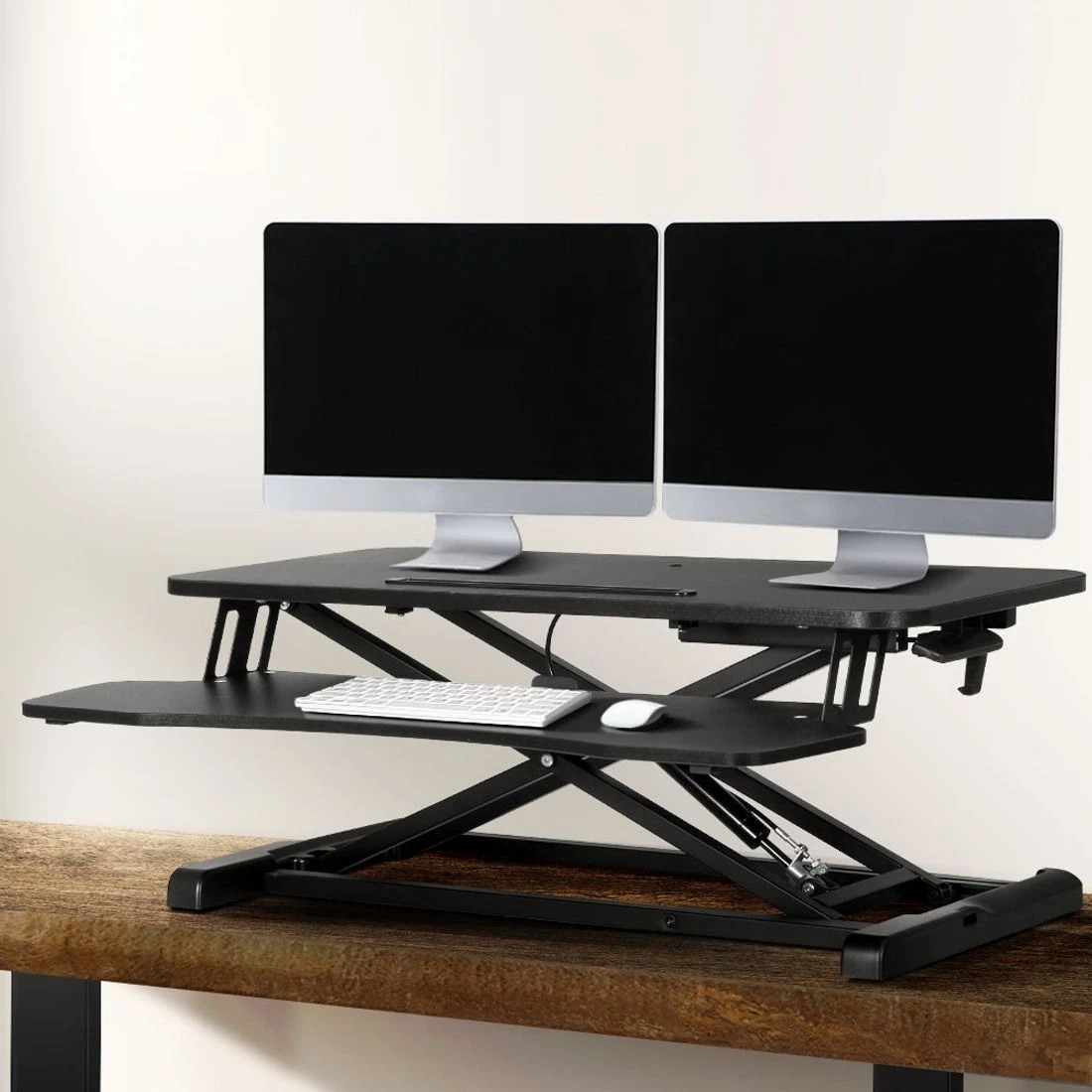 3 Artiss Standing Desk Riser Height Adjustable  80CM - Black, 3 of 7