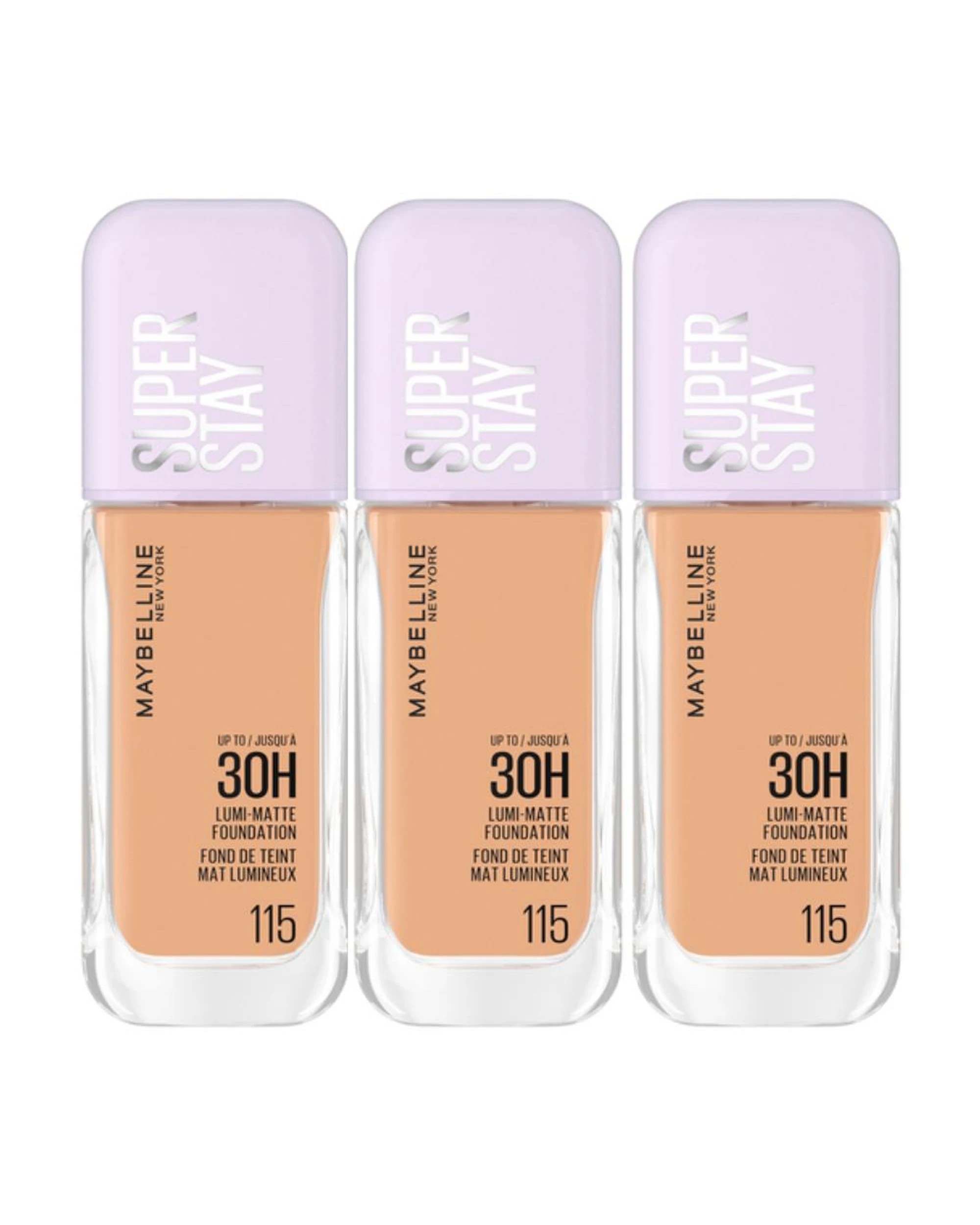 1 3 x Maybelline SuperStay Lumi-Matte Foundation 35mL - 115 - Beige, 1 of 9
