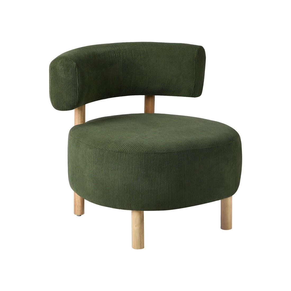 1 Oikiture Wooden Armchair Lounge Chair Velvet Accent Armchairs - Green, 1 of 10
