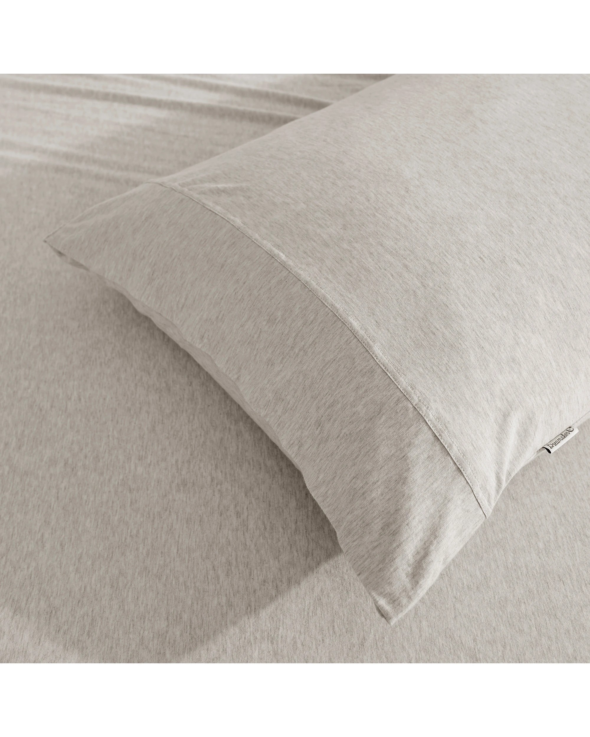 2 Dreamaker Jersey Luxe 100% Cotton King Pillowcase Twin Pack - Oatmeal, 2 of 4