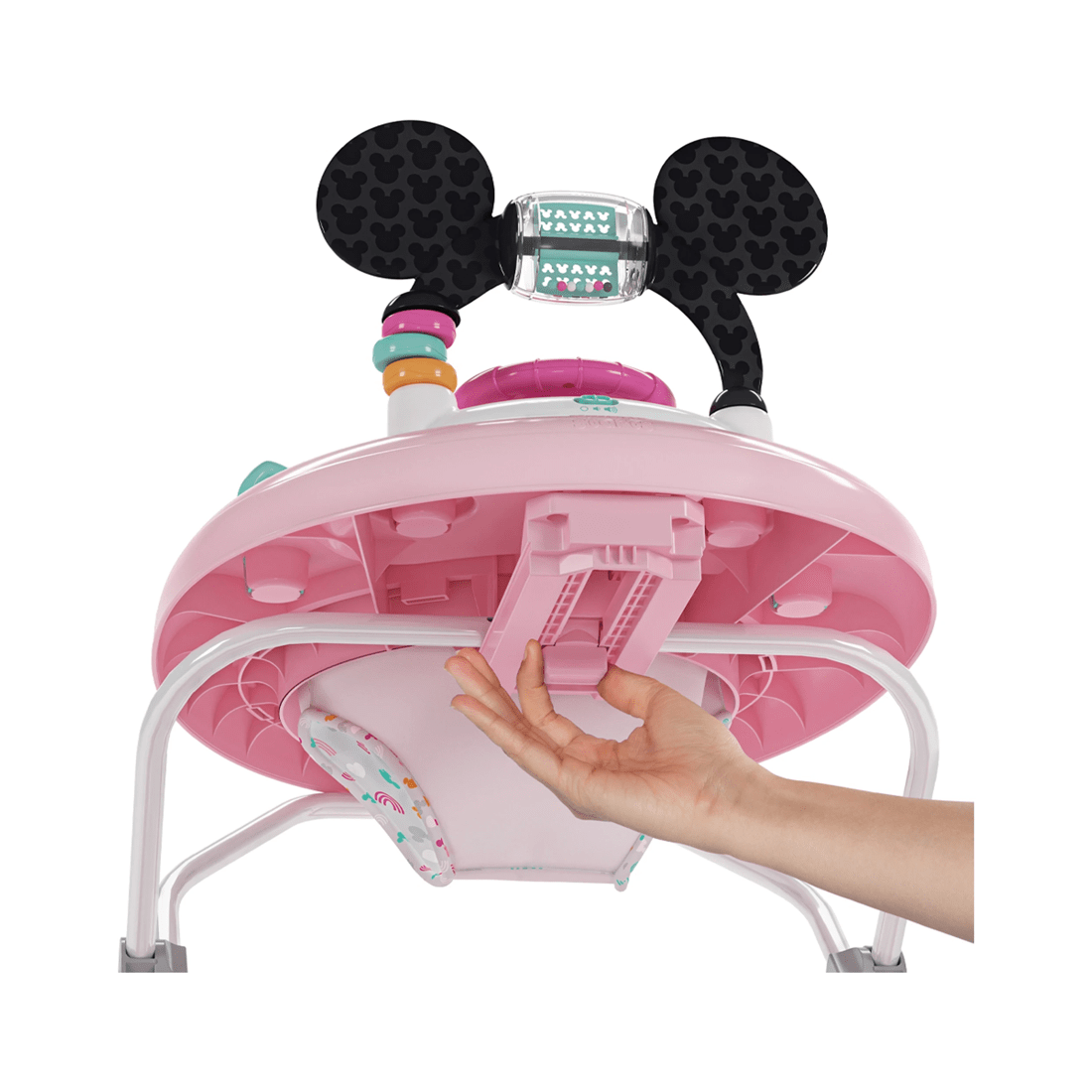 4 Bright Starts Disney Minnie Mouse Foldable Baby Walker With Music & Play Toys 6m+
 - Pink, 4 of 9