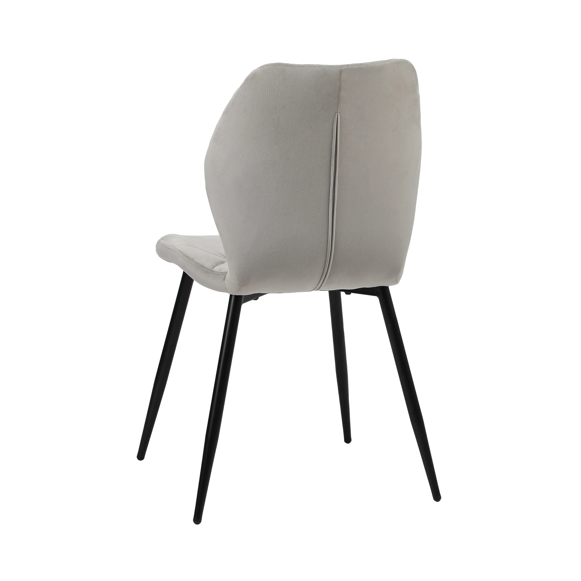 6 Oikiture Set of 2 Dining Chairs Kitchen Chair Padded Seat High Back Velvet - Grey, 6 of 7