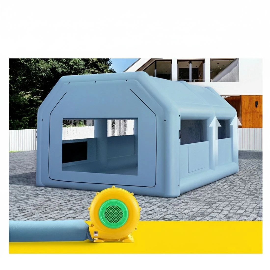 6 Giantz Inflatable Spray Booth 6X4M Car Paint Tent Filter System Blower - Blue, 6 of 7