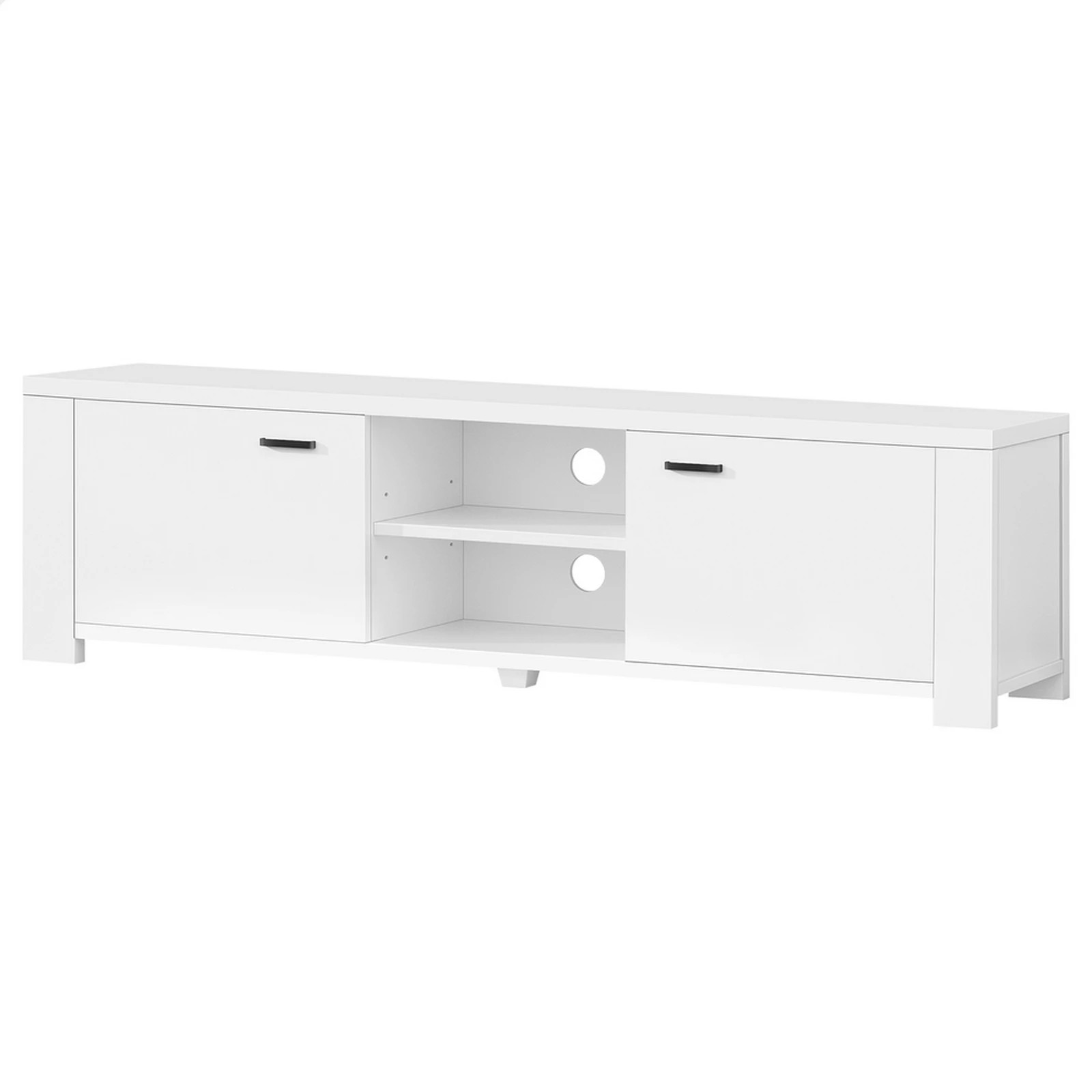 1 Alfordson TV Cabinet Entertainment Unit Stand Storage Shelf 160cm - White, 1 of 10