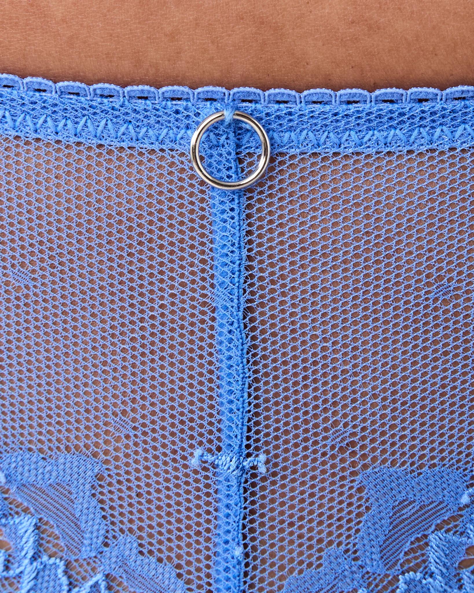 4 Co-ordinated Lace Cheeky Bikini Briefs Blu Marine, 4 of 6
