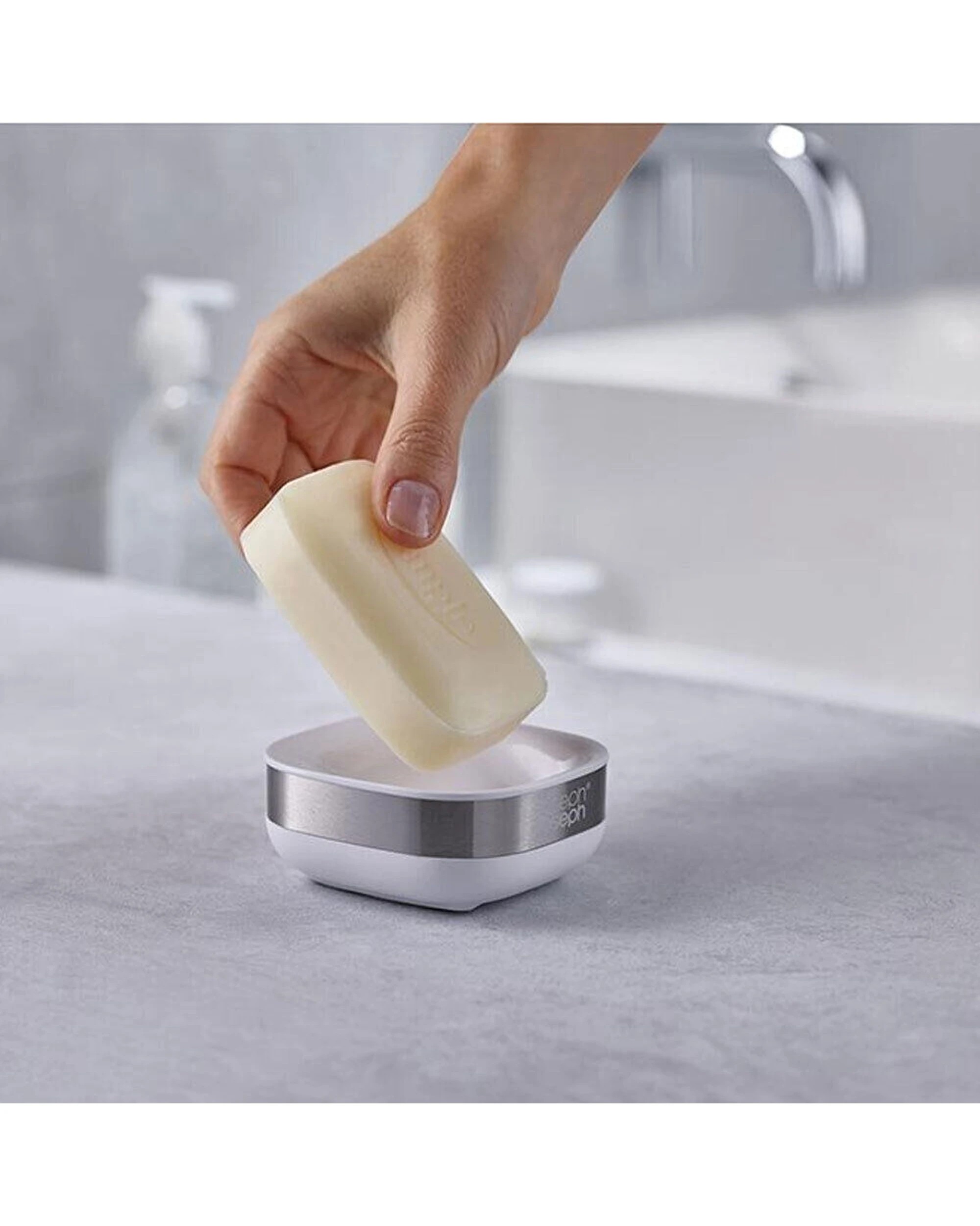 5 Joseph Joseph Slim Steel Compact Soap Dish 2 Pack Stainless-Steel Finish - White, 5 of 6