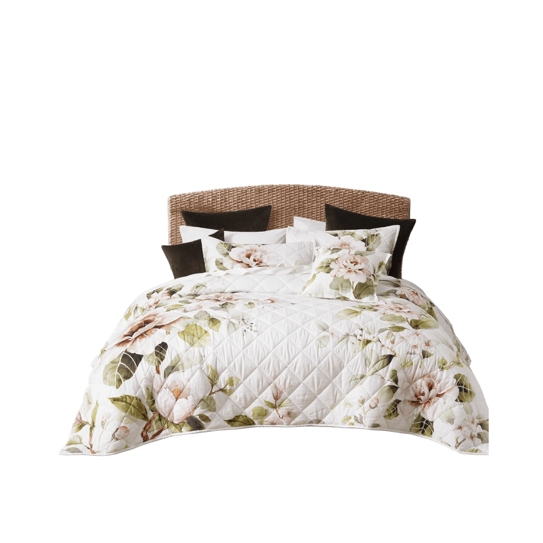 1 Bianca Bedding Rosalia Olive Polyester Quilted Coverlet Set (Super King 280 x 235 cm)
 - Super King Bed
 - green, 1 of 5