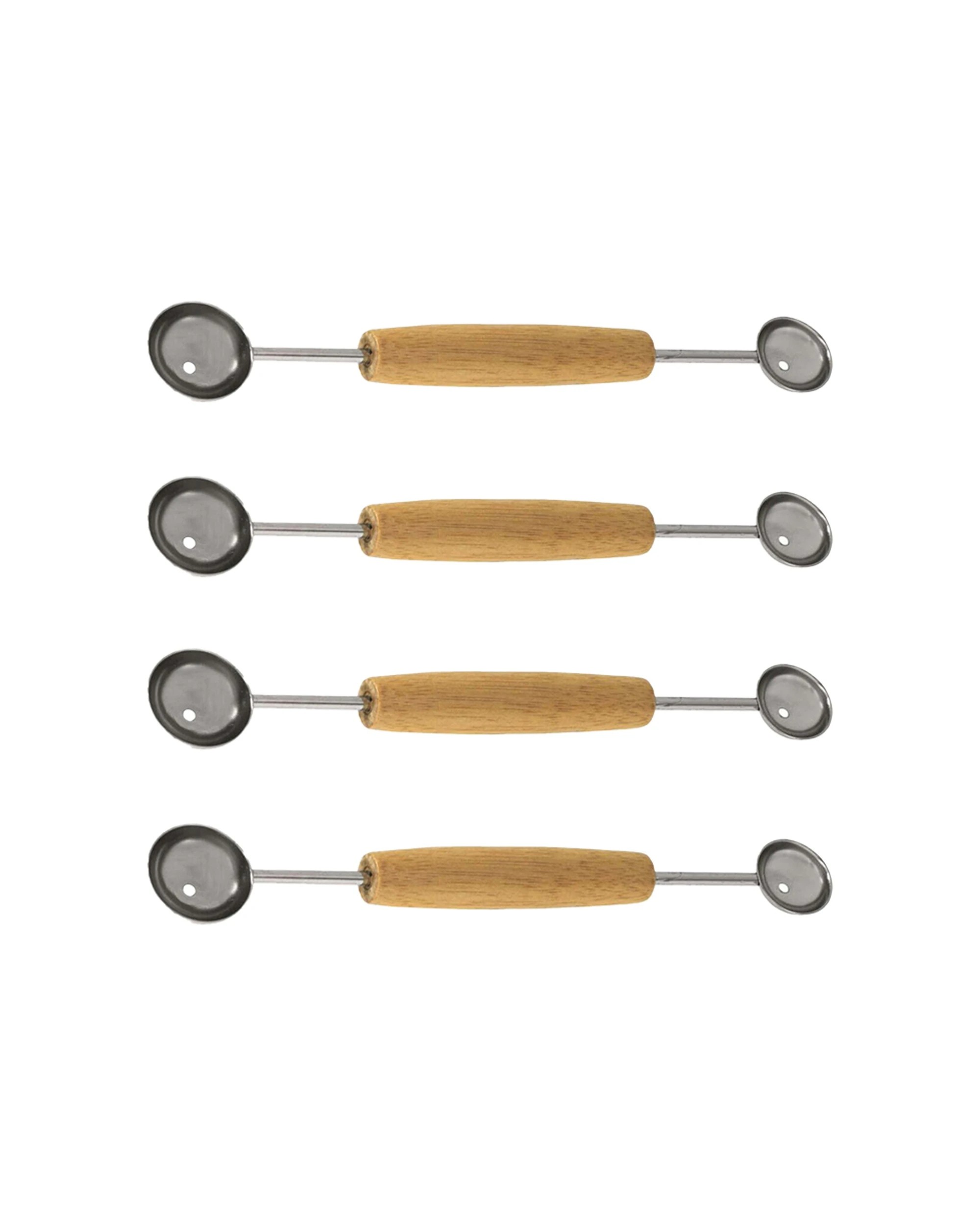 1 Avanti 4PK Double Melon Baller Home Kitchen Food Fruit Scooper Wood Handle - Natural, 1 of 1