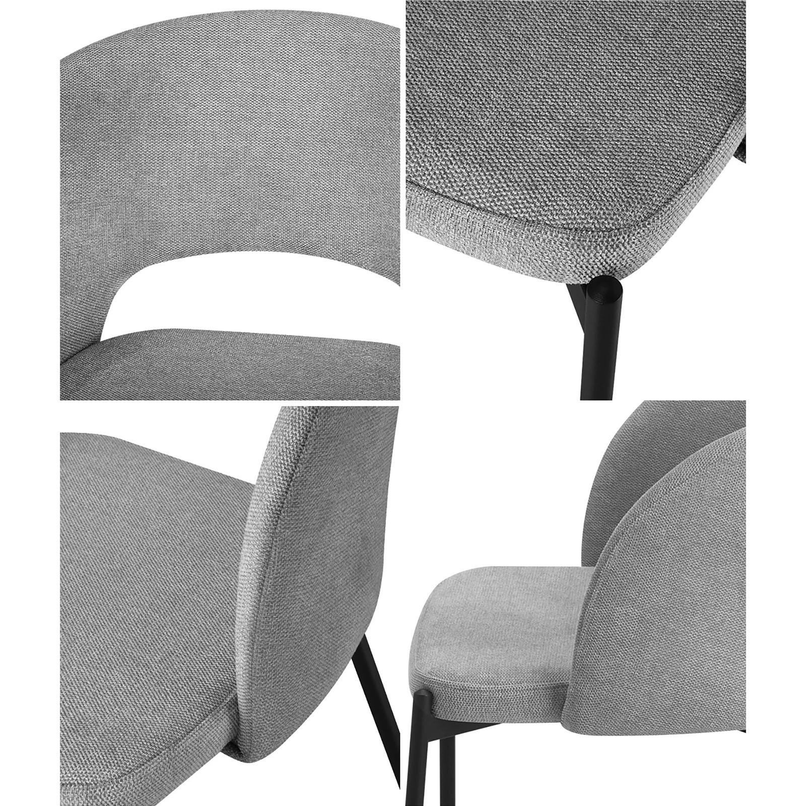4 Oikiture 2x Armchair Dining Chair Accent Chairs Tub Armchairs Fabric
 - Grey, 4 of 10