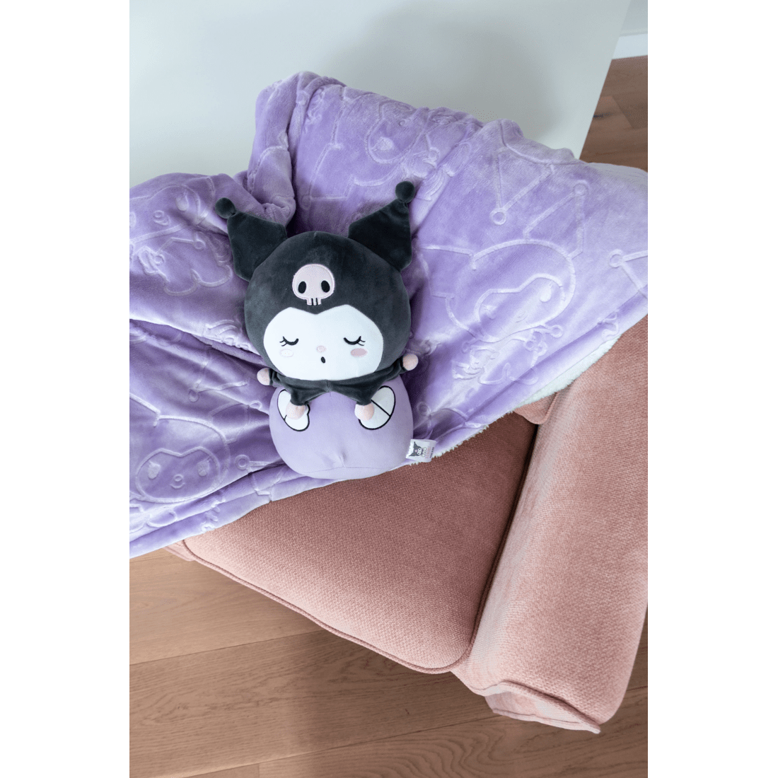 1 Hello Kitty Kuromi Blanket With Cushion
 - Purple, 1 of 5