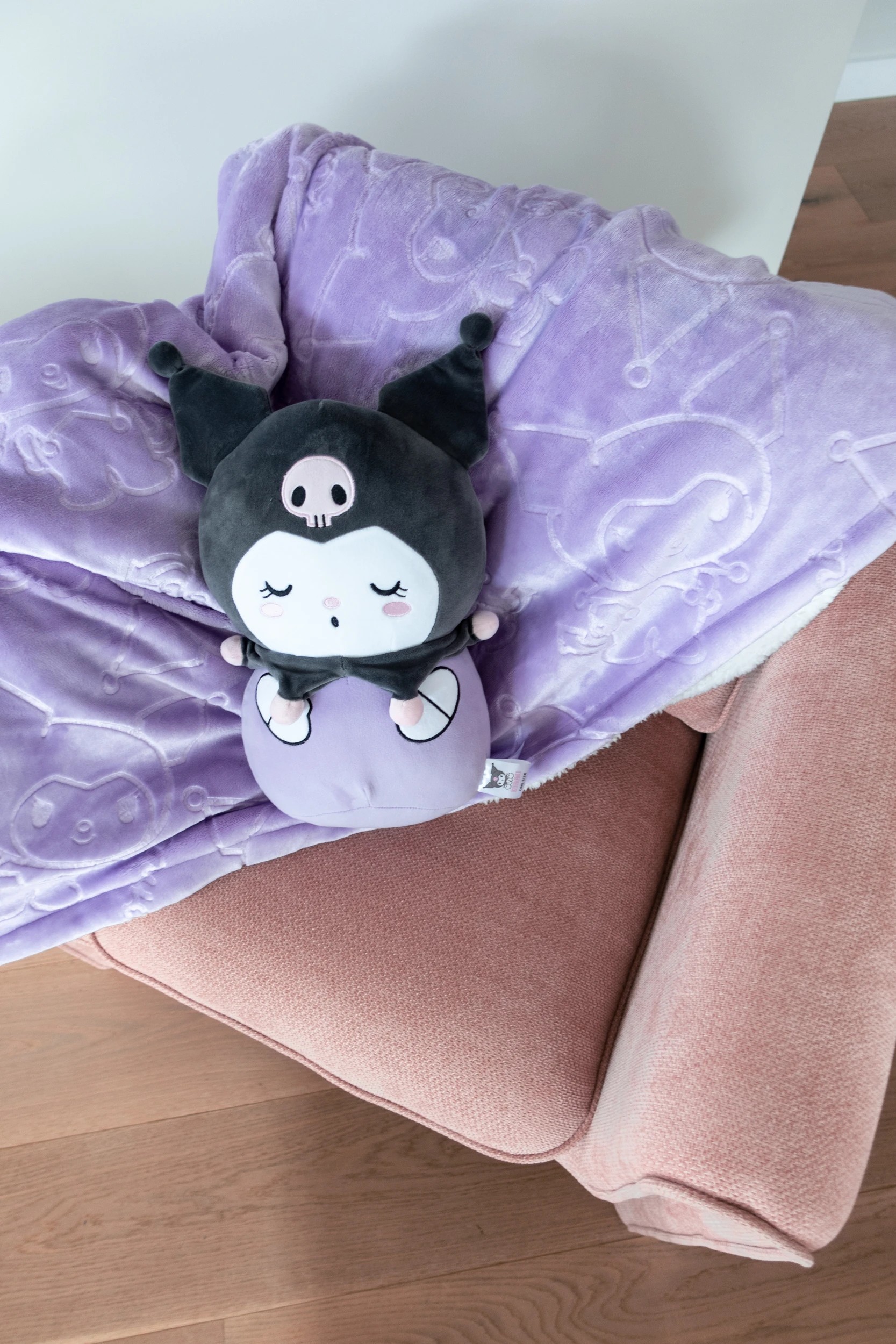 1 Hello Kitty Kuromi Blanket With Cushion
 - Purple, 1 of 5