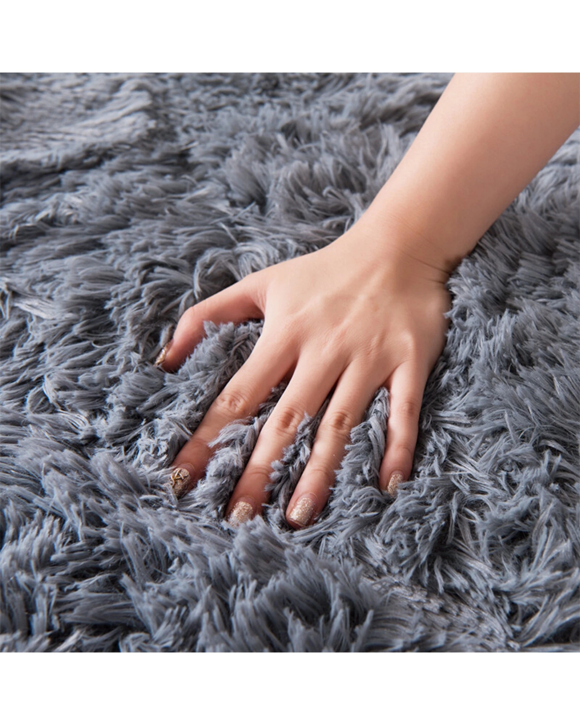 6 Advwin Non-slip Shaggy Rugs Floor Rug Living Room Bedroom Mat Large Carpet Dark Grey 200*230cm, 6 of 9