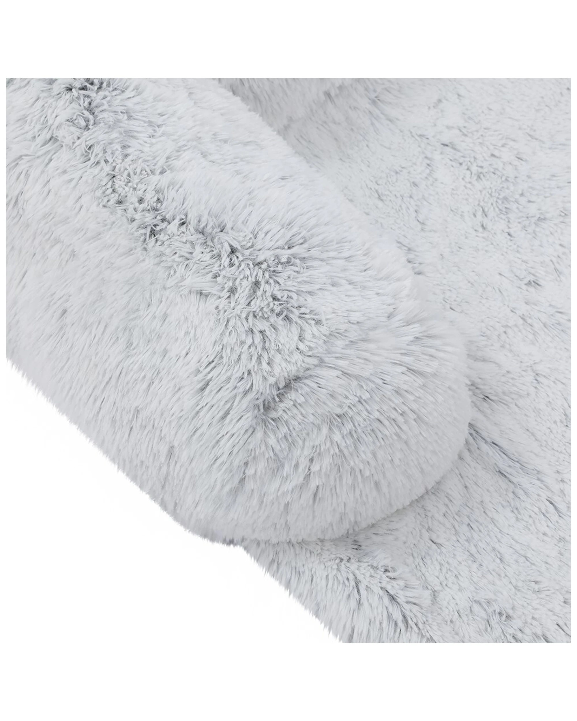 3 Paws And Claws Calming Plush Pet Dog Cat Lounger 102x89x16cm Durable Washable - Silver, 3 of 4