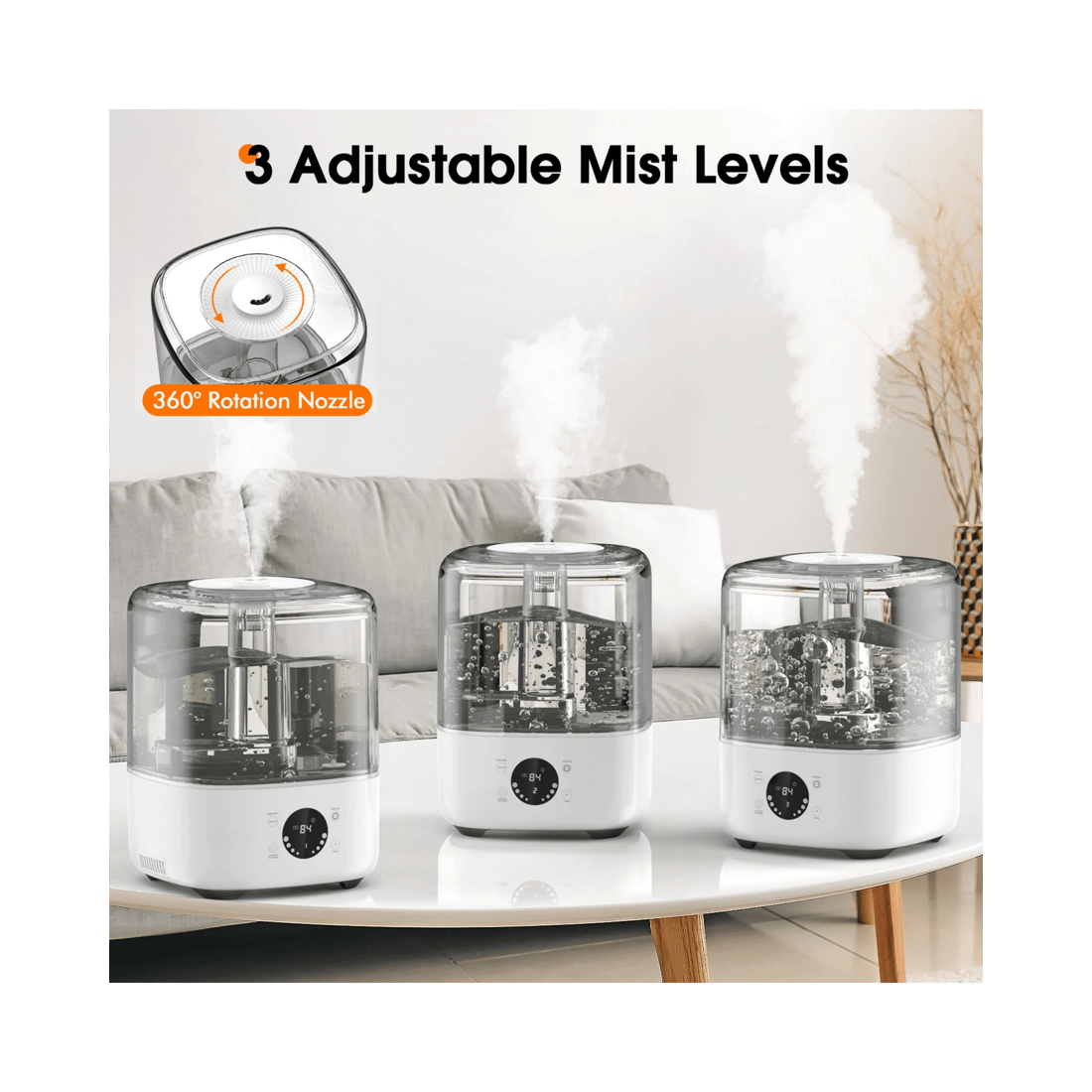 6 Advwin 5l Air Humidifier & Diffuser With Adjustable Humidity Control For Baby, Plants, Bedroom Large Room, 6 of 7