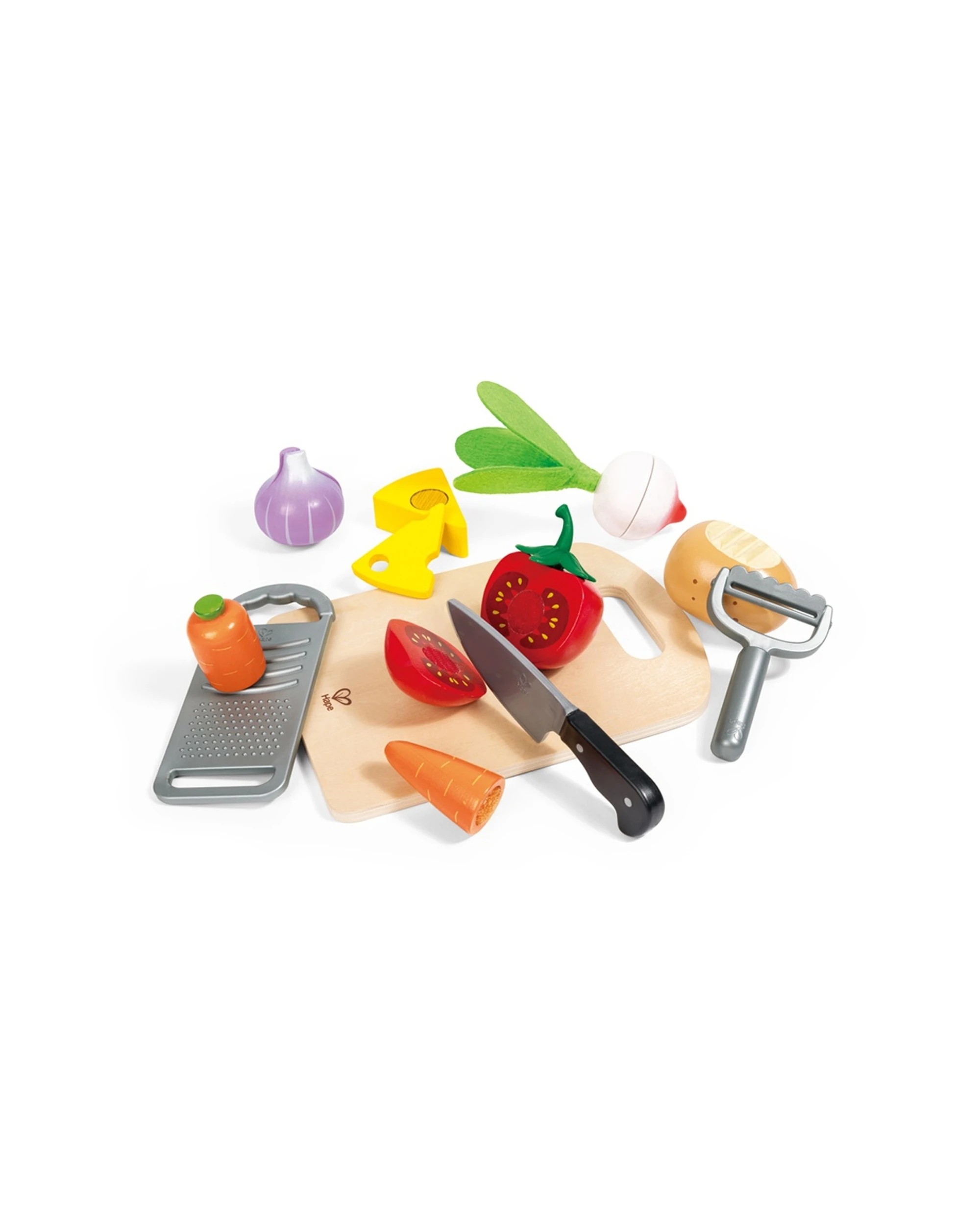 1 Hape Cooking Essentials Wooden Toy Vegetable Set Cutting Board - Multi, 1 of 4