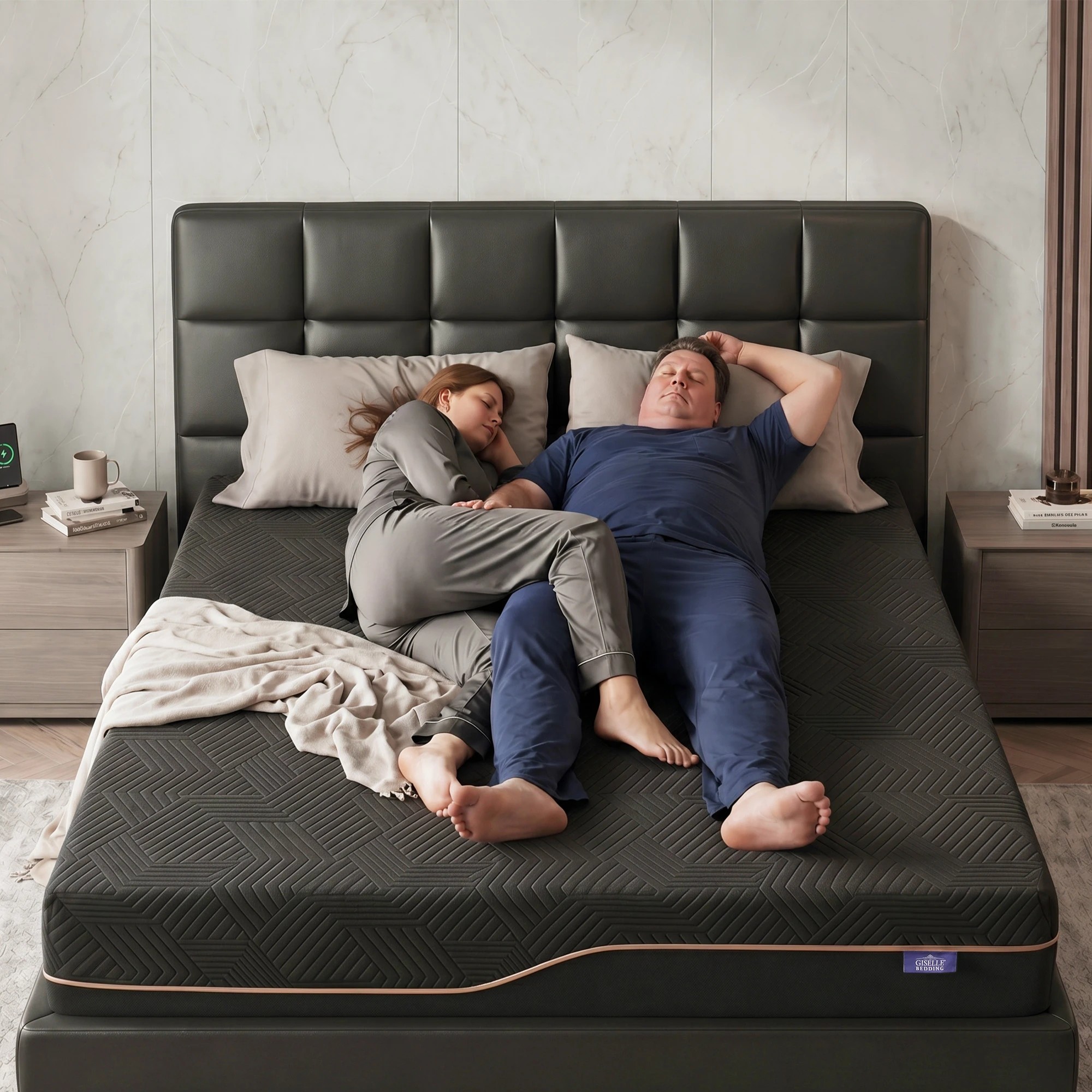 8 Giselle Bedding 30cm Cooling Memory Foam Mattress Medium Firm Pressure Relief - Double Bed - Black, 8 of 9