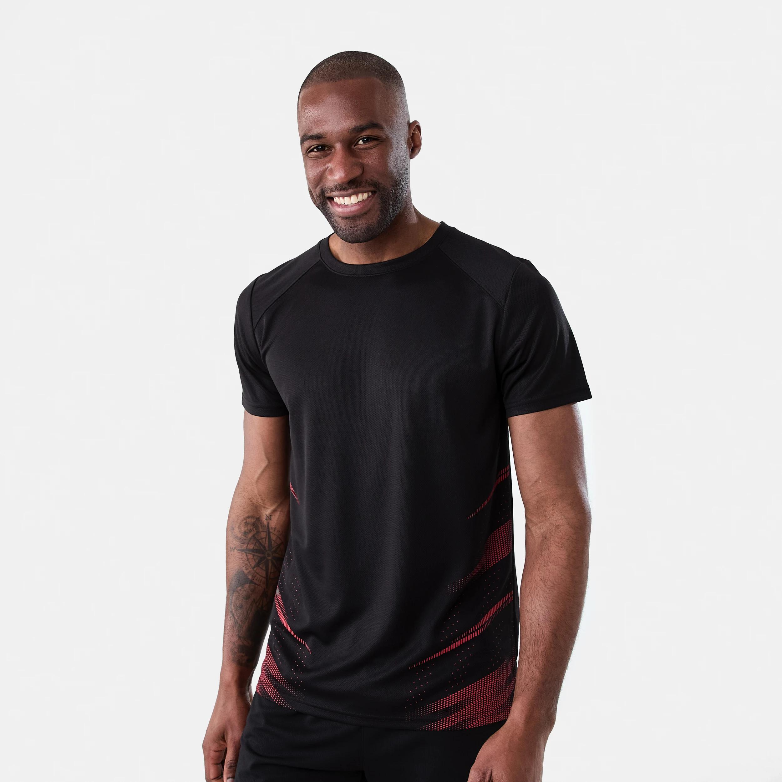 1 Active Mens Printed T-shirt LIFTED GEO SOIL RED, 1 of 7