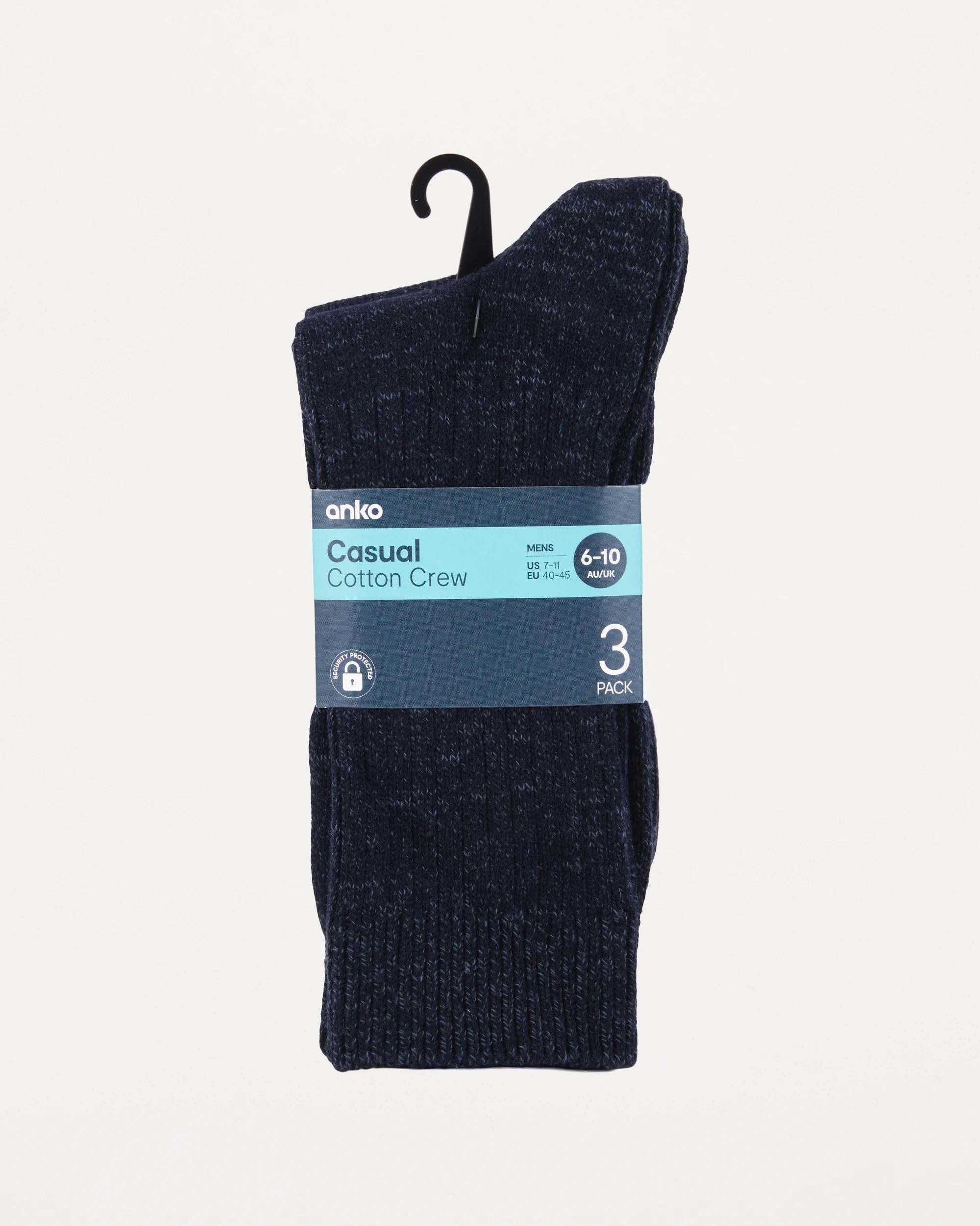 3 3 Pack Chunky Ribbed Crew Socks Sky Cptn, 3 of 3