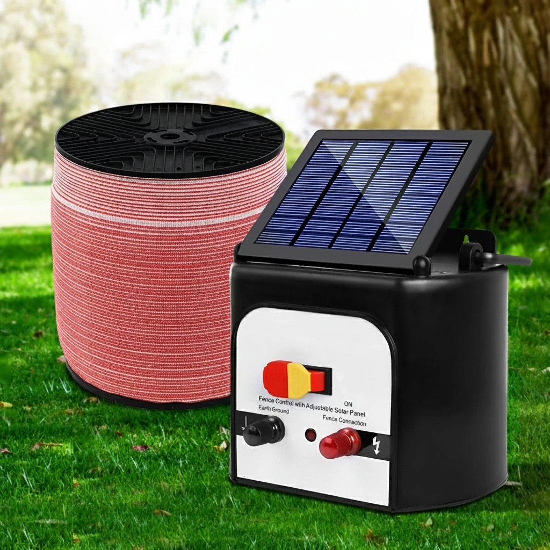7 Giantz Fence Energiser 8KM Solar Powered Electric 1200M Poly Tape - Multi, 7 of 7