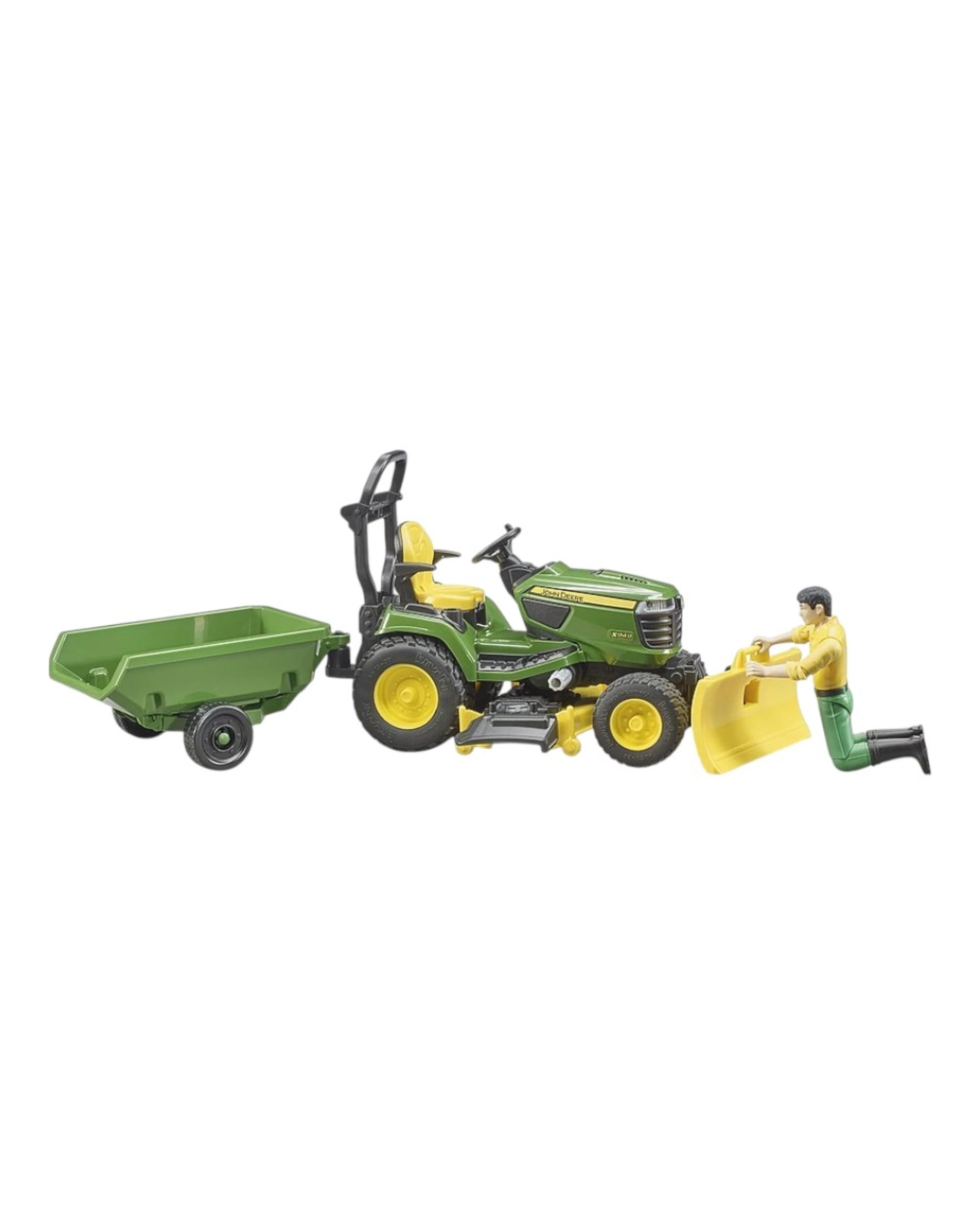 2 Bruder Commercial John Deere Lawn Tractor with Trailer 1:16, 2 of 4