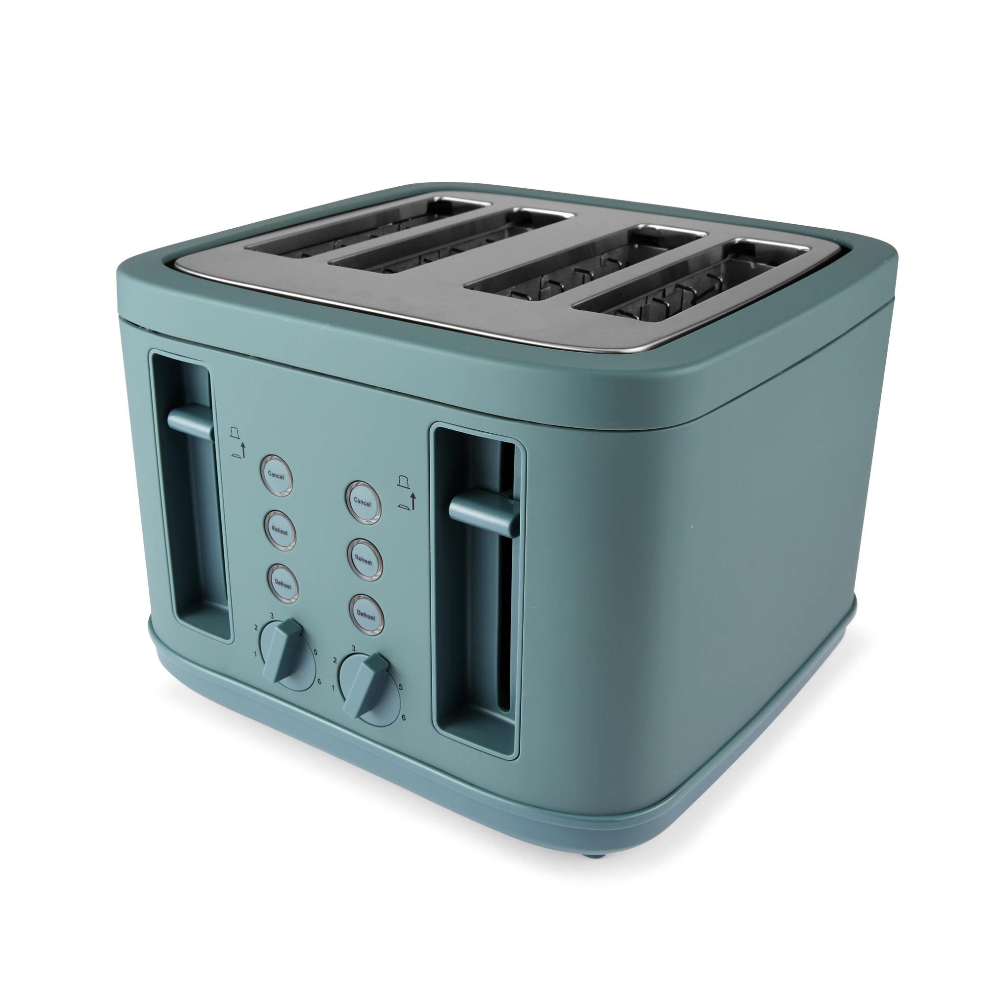 3 4 Slice Soft Touch Toaster - Dark Green, 3 of 9