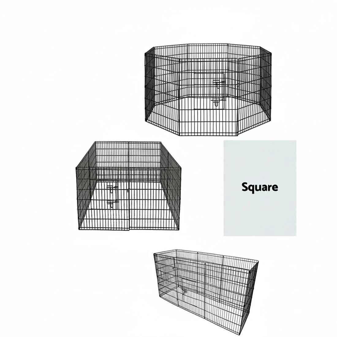 4 i.Pet 2x36" 8 Panel Dog Playpen Pet Fence Exercise Cage Enclosure Play Pen - Black, 4 of 7