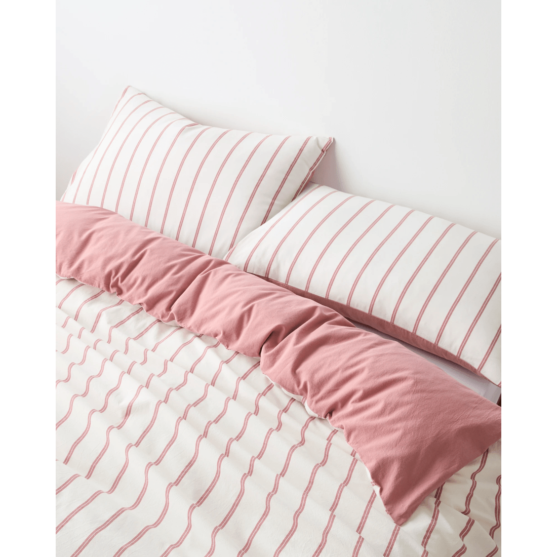 4 Arlo Stonewash Stripe Quilt Cover Set
 - King Bed
 - Pink, 4 of 6