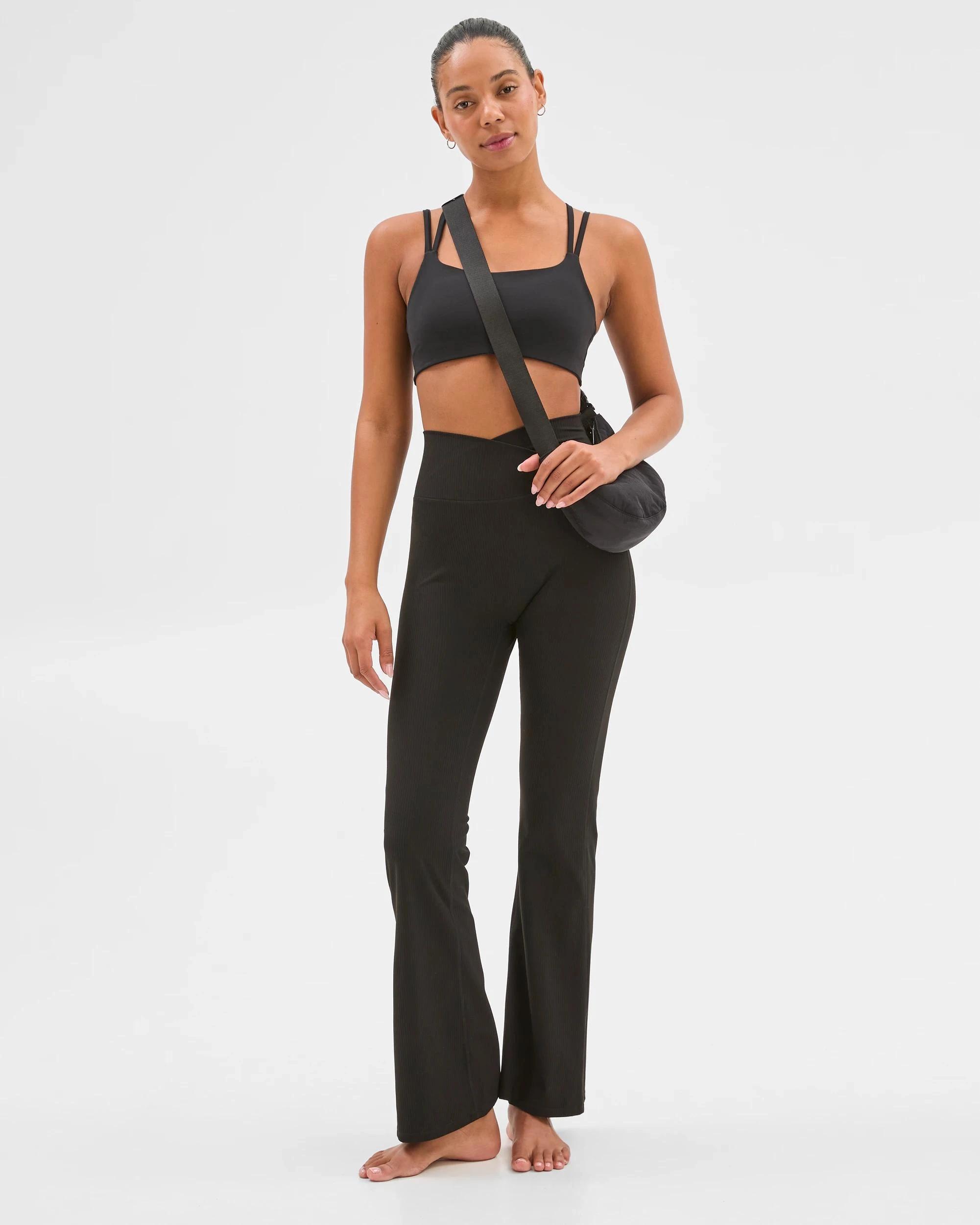 1 Target Active Studio Soft Rib Flare Pants BLACK, 1 of 5