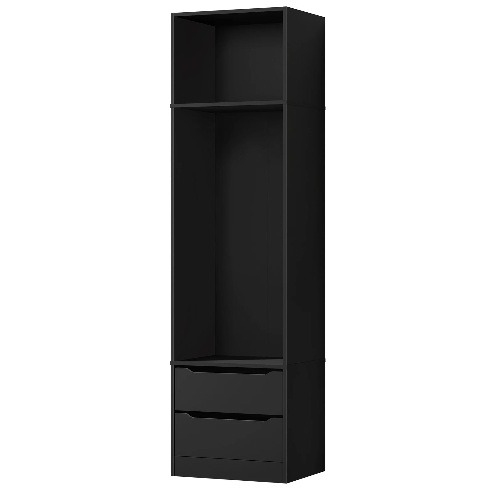 1 Alfordson Chest of 2 Drawers Office Storage Cabinet Tallboy Bedroom - Black, 1 of 10