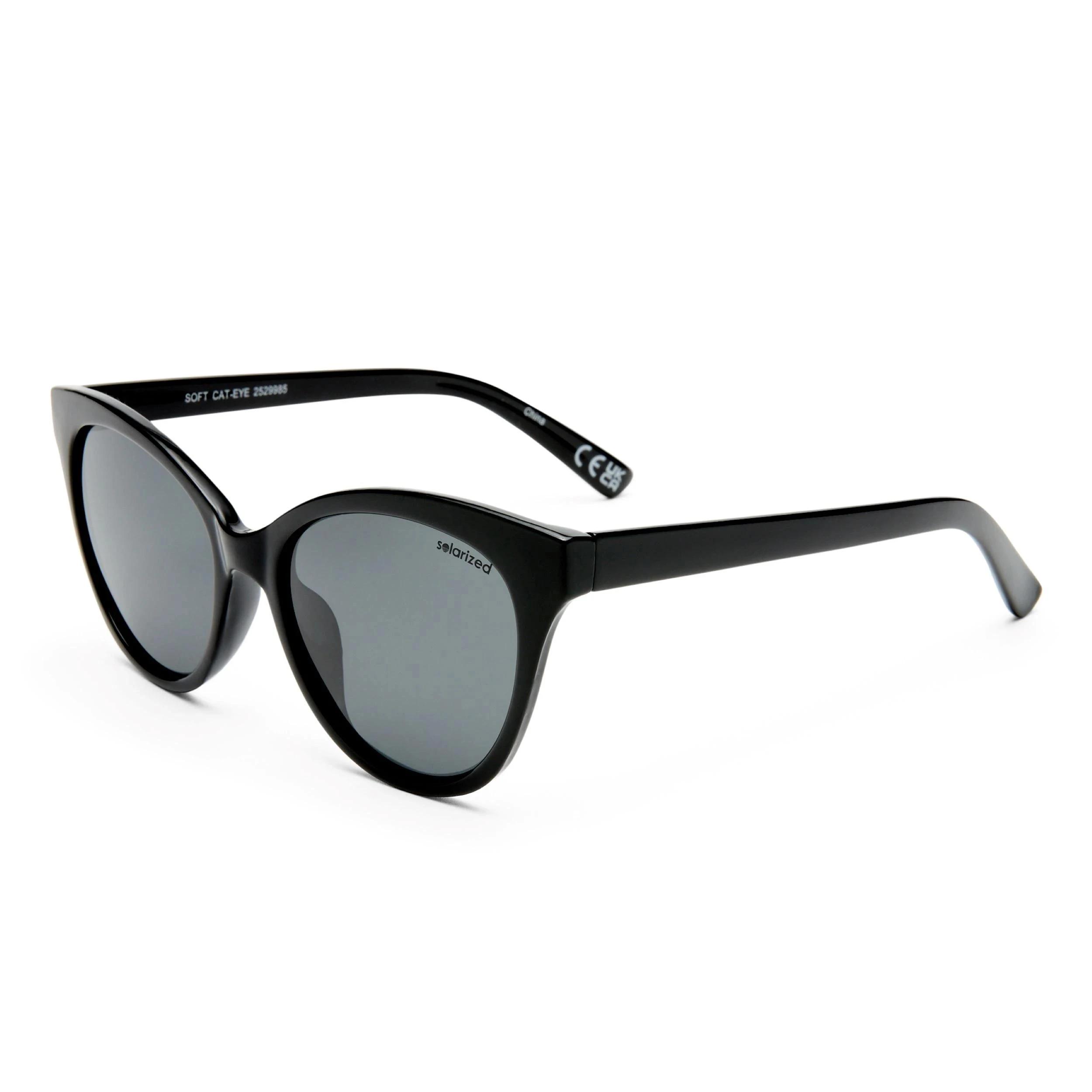 2 SOLARIZED® Soft Cat-Eye Sunglasses BLACK, 2 of 5