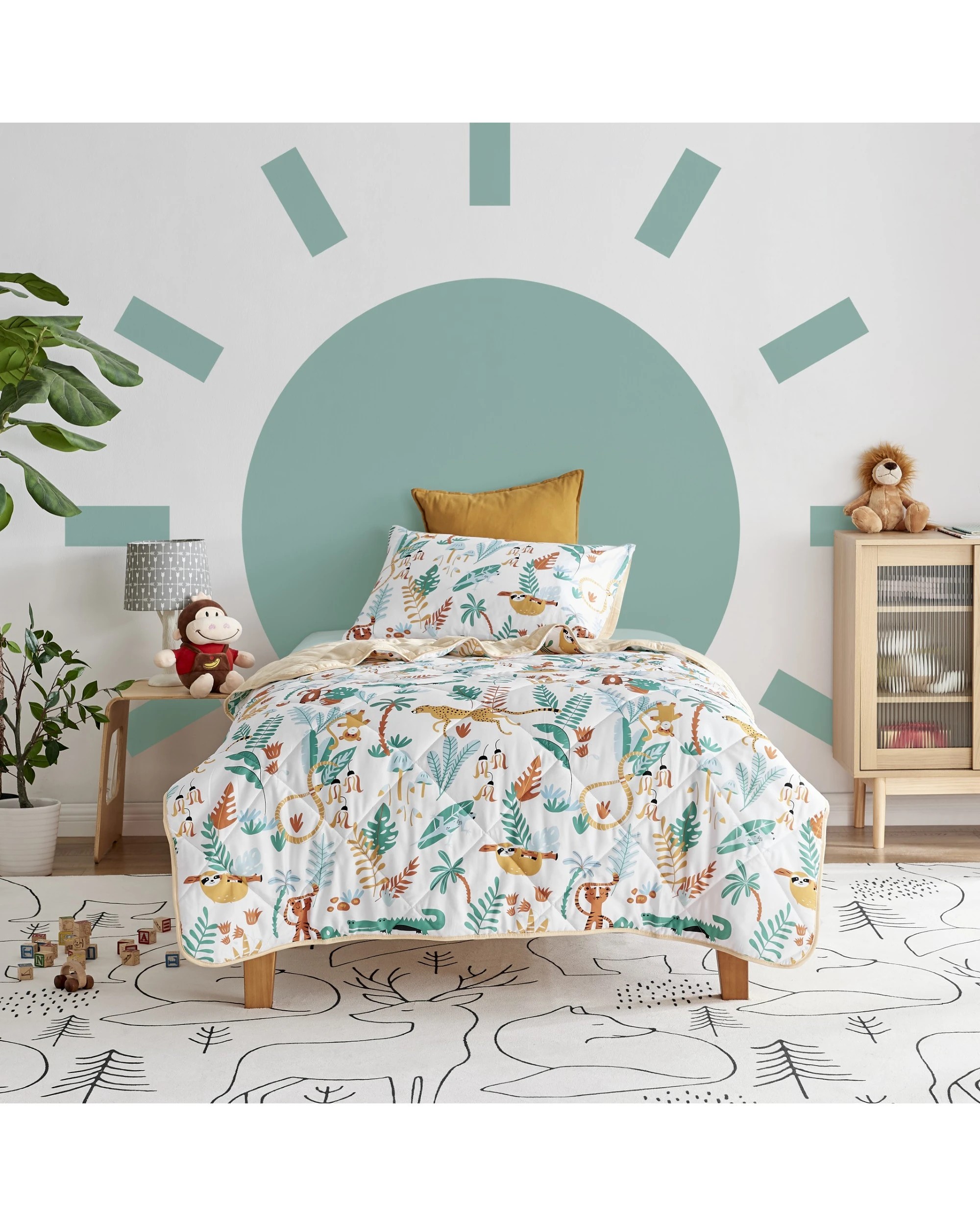 1 Jack & Ava Comforter Set Wild Jungle - Single Bed - Animal Print, 1 of 7