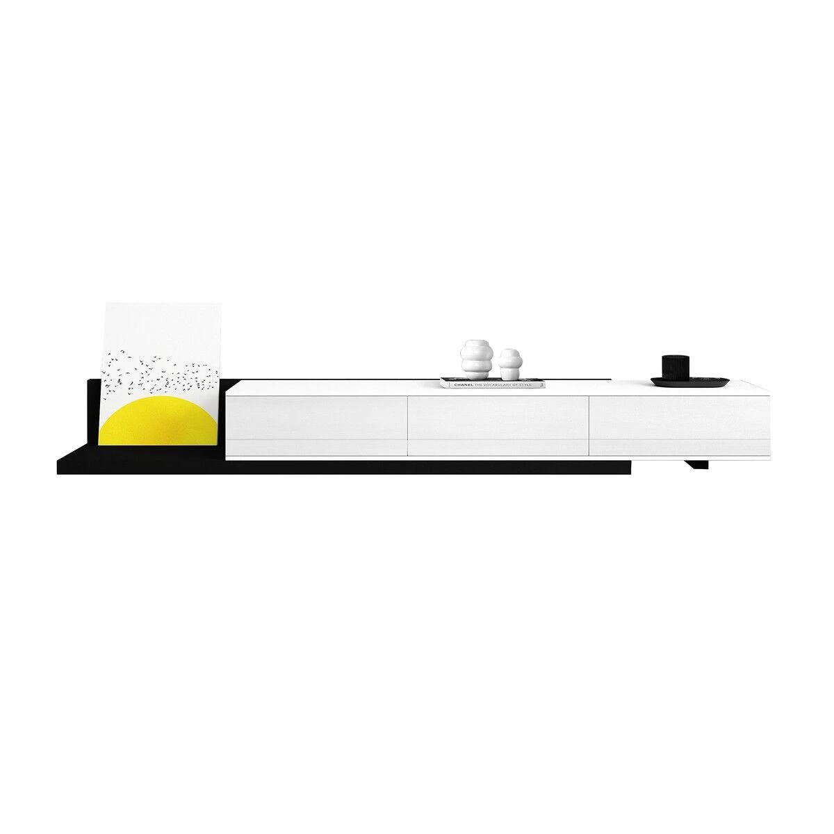 1 AUSWAY TV Stand Unit Cabinet Extendable Console Entertainment Centre Table Side Storage Living Room Furniture, 1 of 5