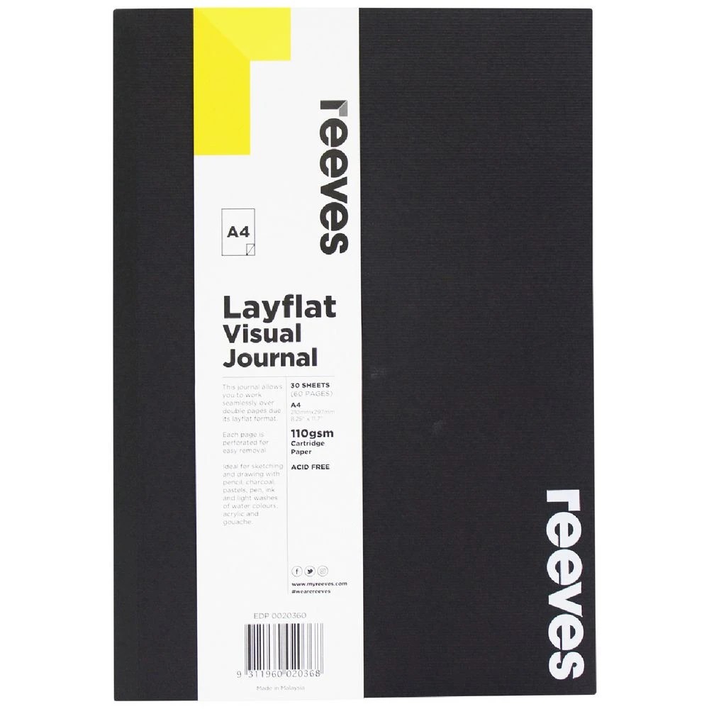 1 Reeves Flat Journal 100gsm 30 Sheets Black A4, 1 of 1