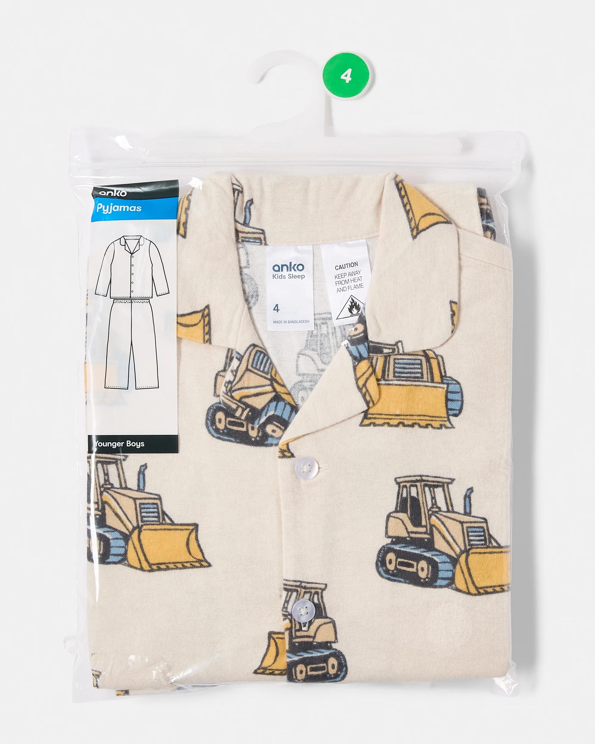 1 Flannel Pyjama Set Bge Dozers, 1 of 3